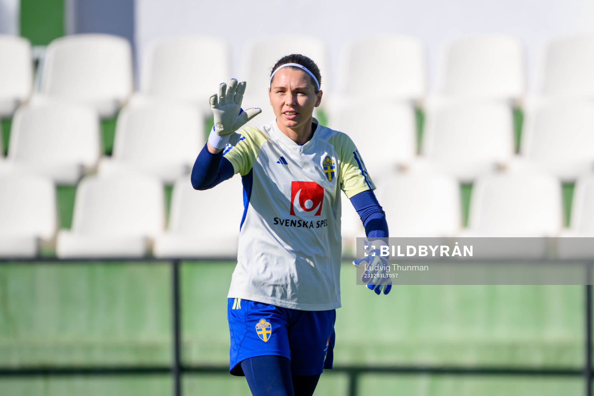 Goalkeeper Jennifer Falk of Sweden of the women's national