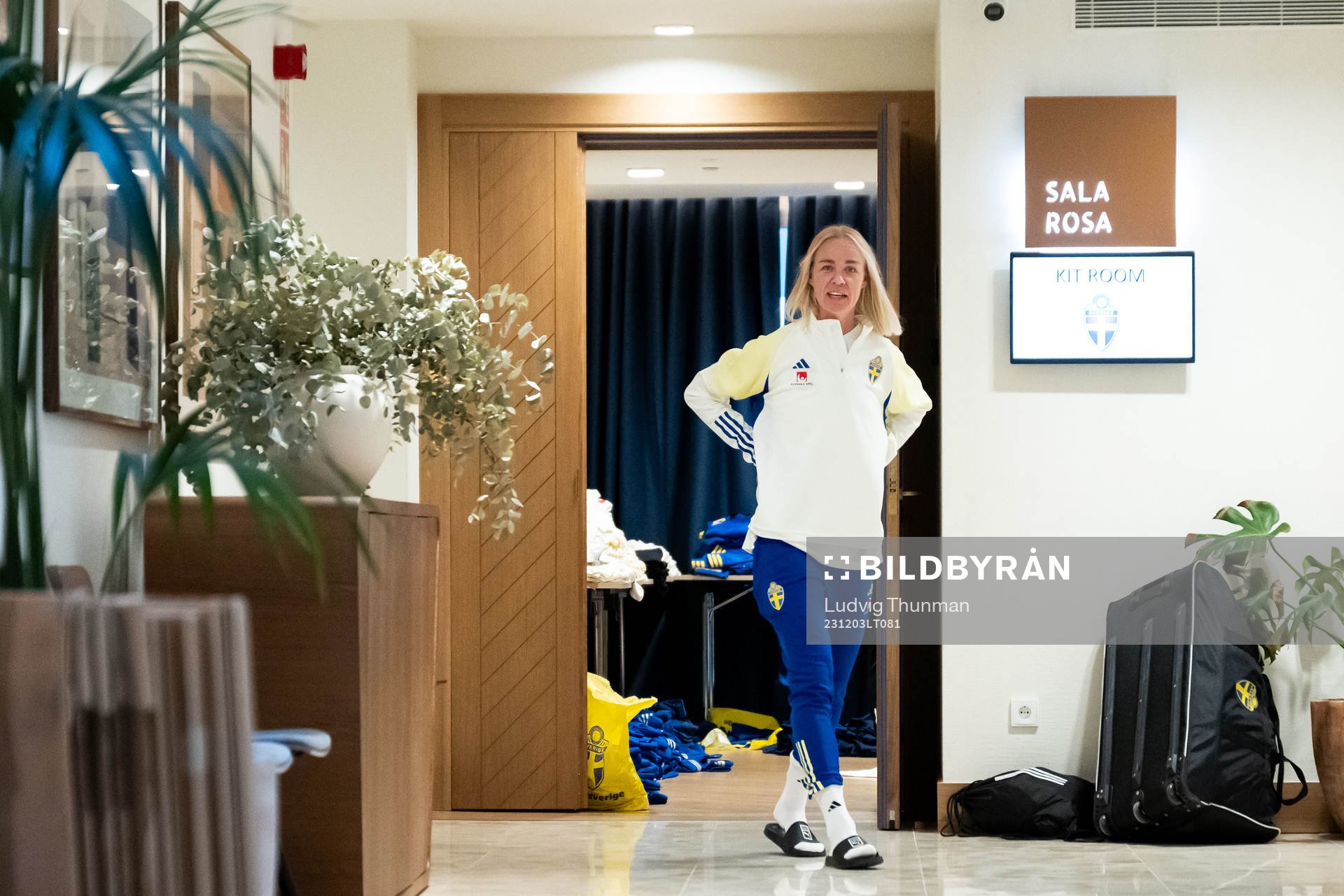 Caroline Seger of Sweden at a press event