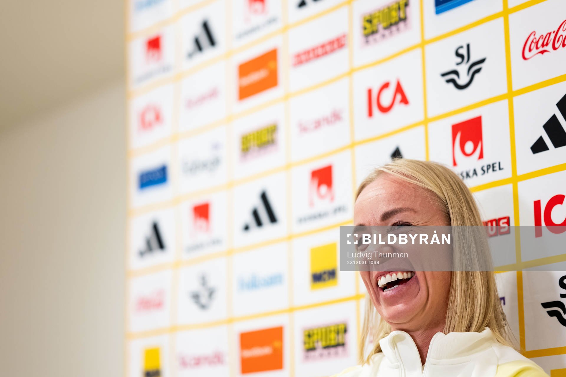 Caroline Seger of Sweden at a press event