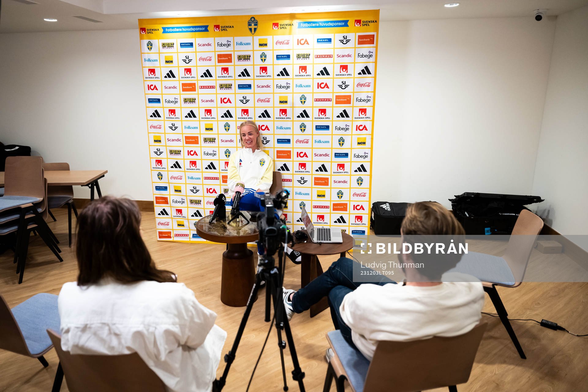 Caroline Seger of Sweden at a press event