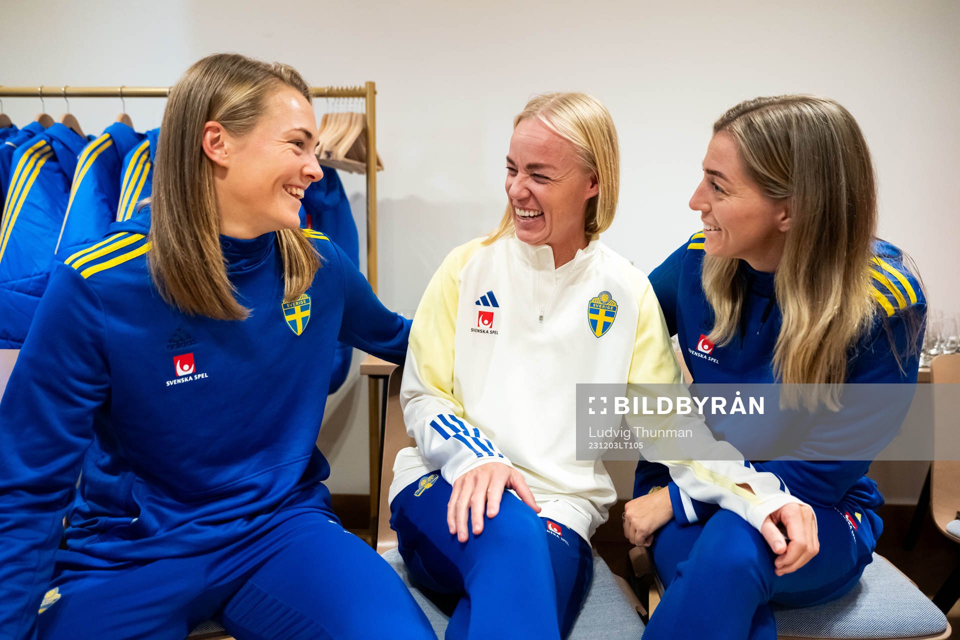 Magdalena Eriksson, Caroline Seger and Linda Sembrant of