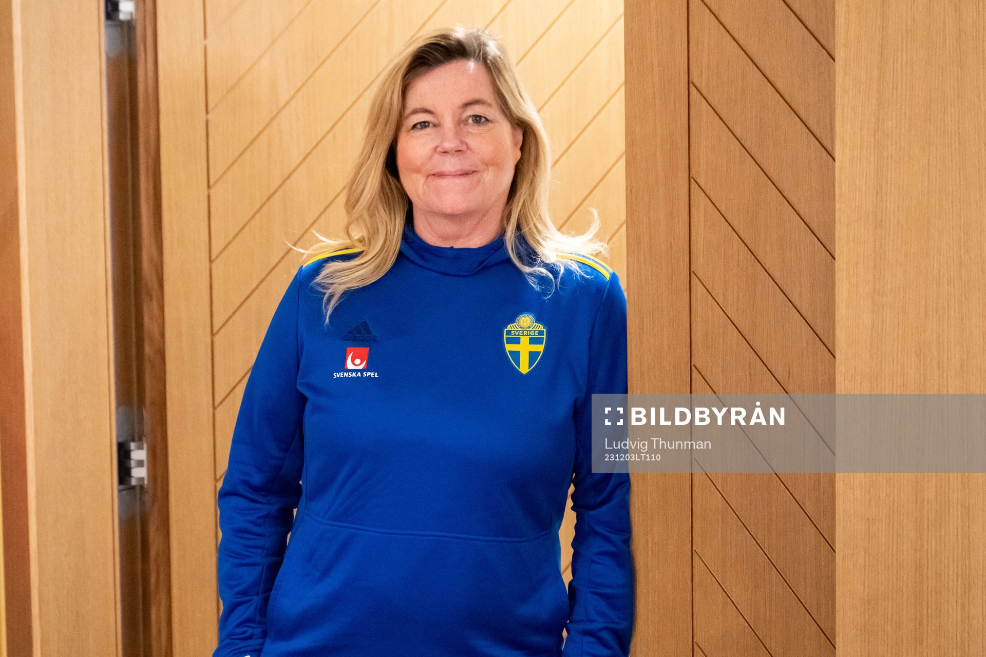 Team manager Marika Domanski Lyfors of Sweden at a press