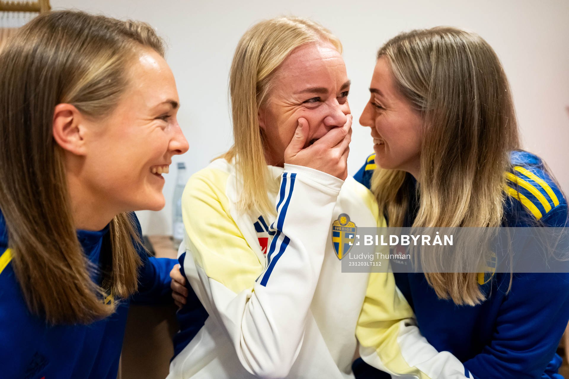Magdalena Eriksson, Caroline Seger and Linda Sembrant of