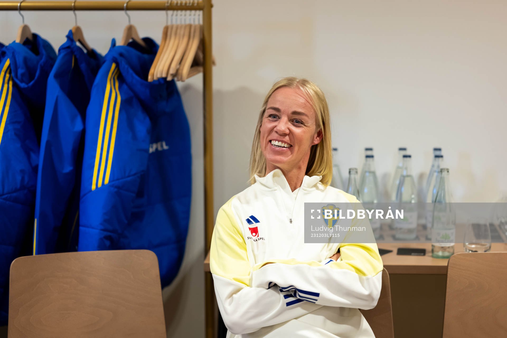 Caroline Seger of Sweden at a press event