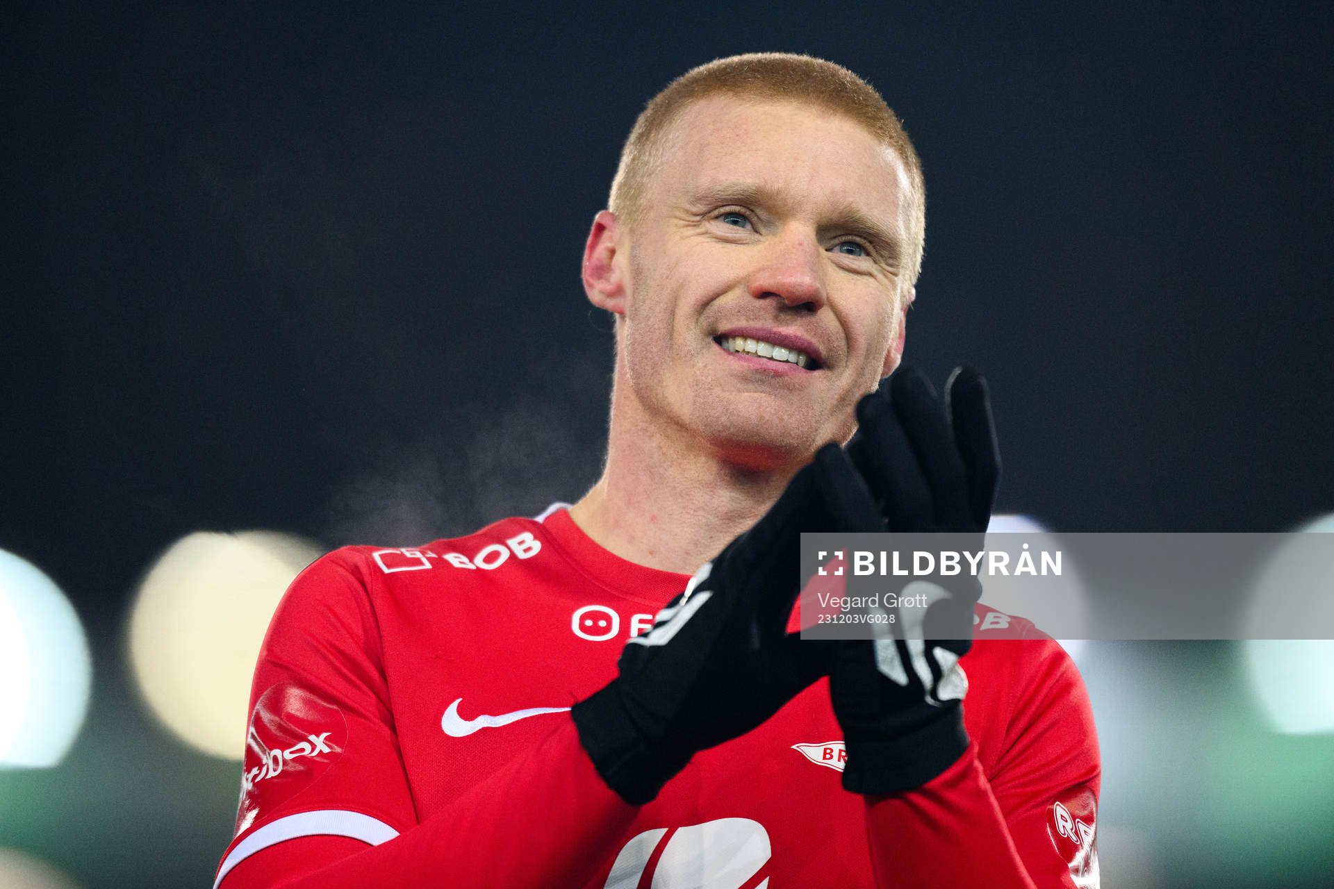 Sivert Heltne Nilsen of Brann after the Eliteserien football match between Strømsgodset and Brann on December 3, 2023 in Drammen. 