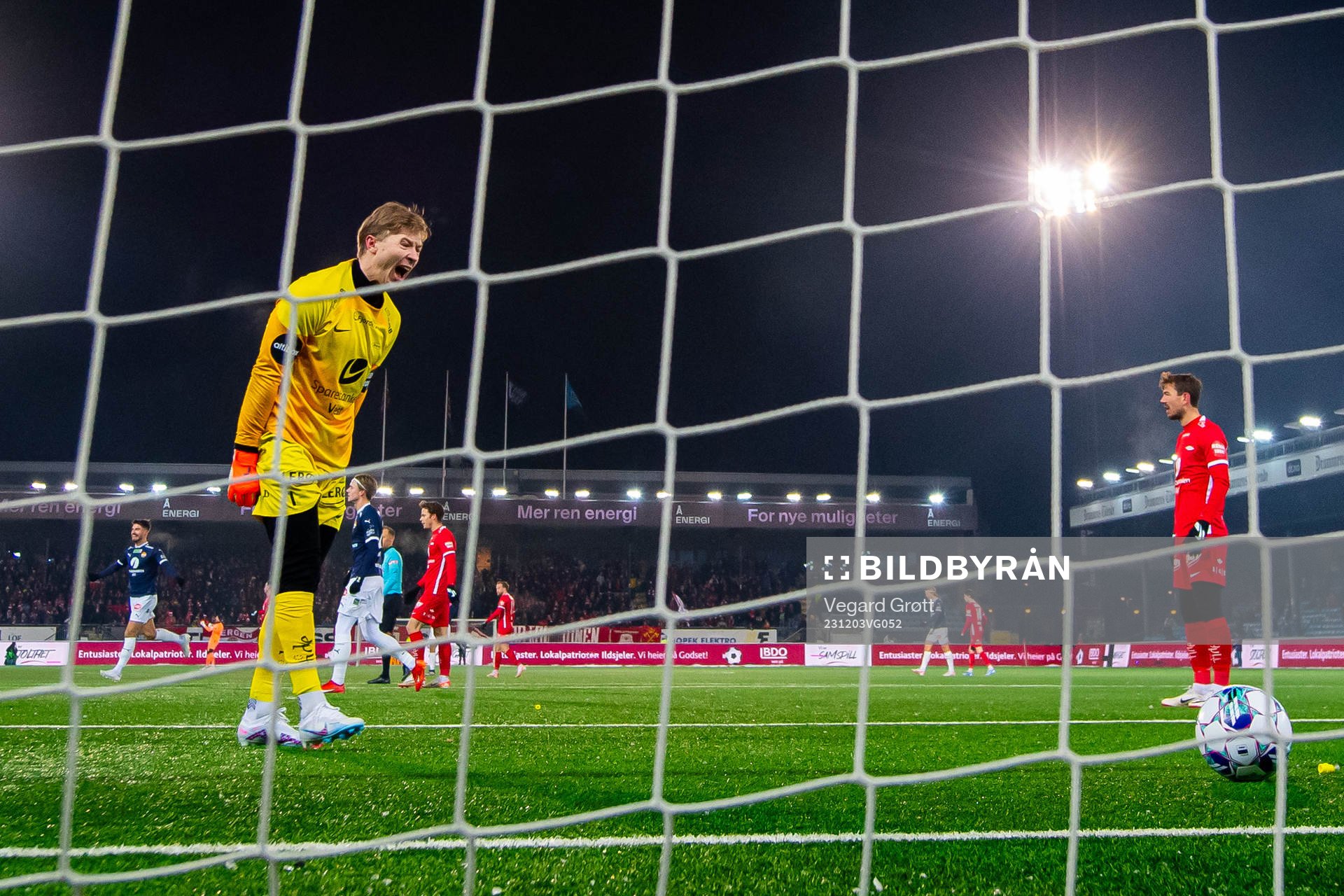 Goalkeeper Mathias Dyngeland of Brann looks dejected