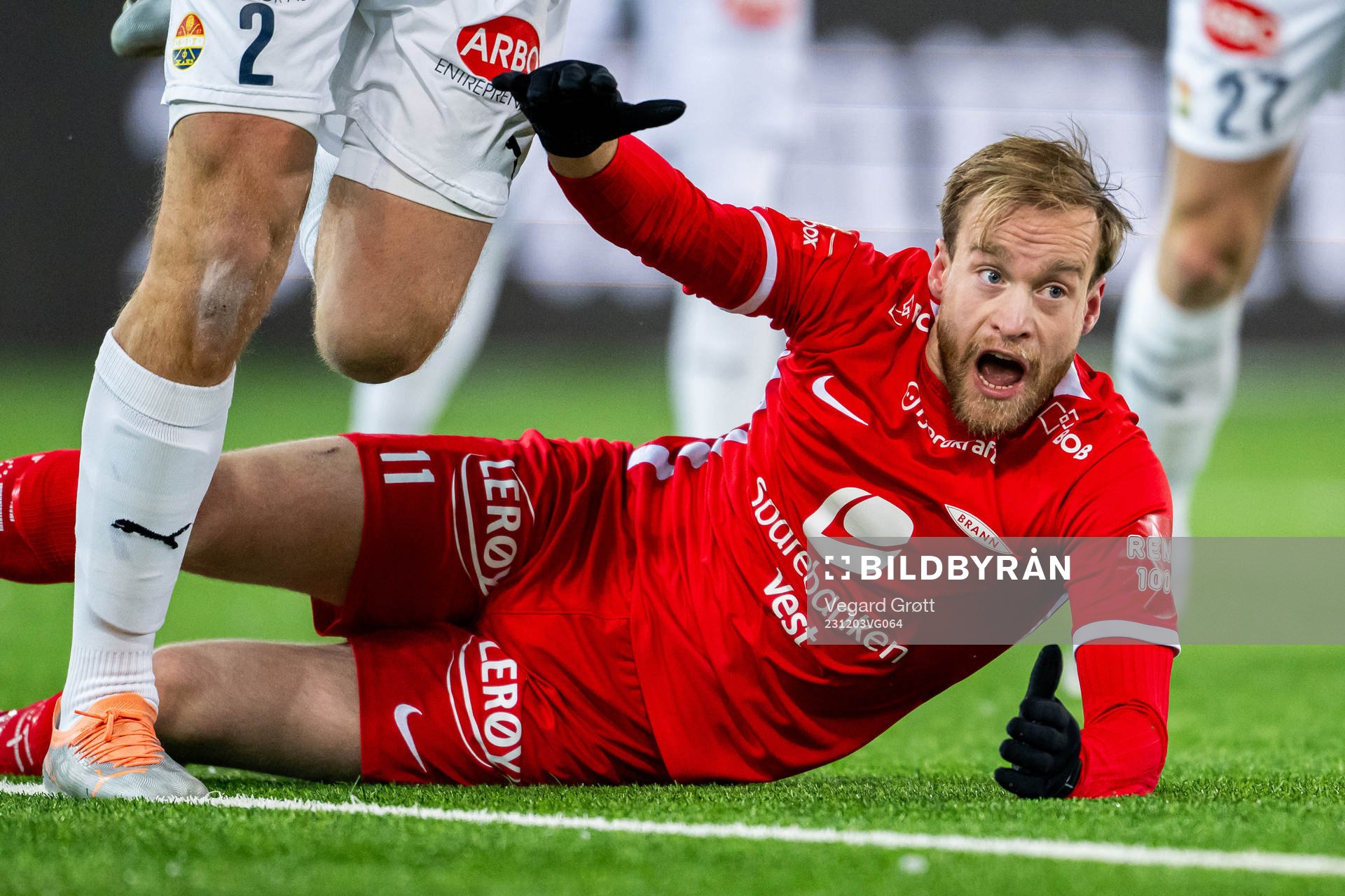 Bård Finne of Brann reacts