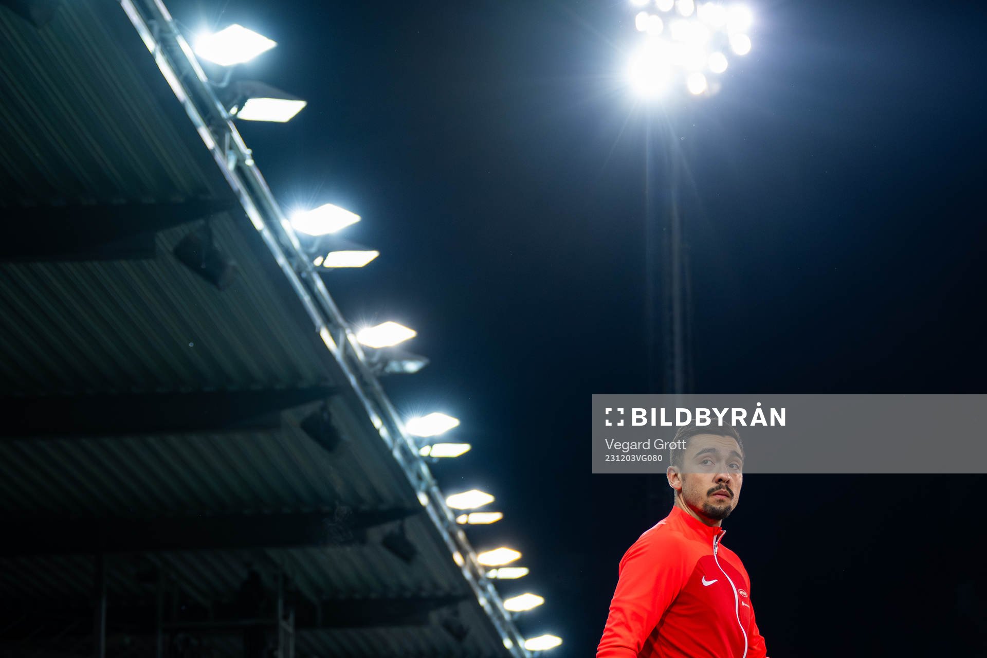 Niklas Castro of Brann enters the pitch