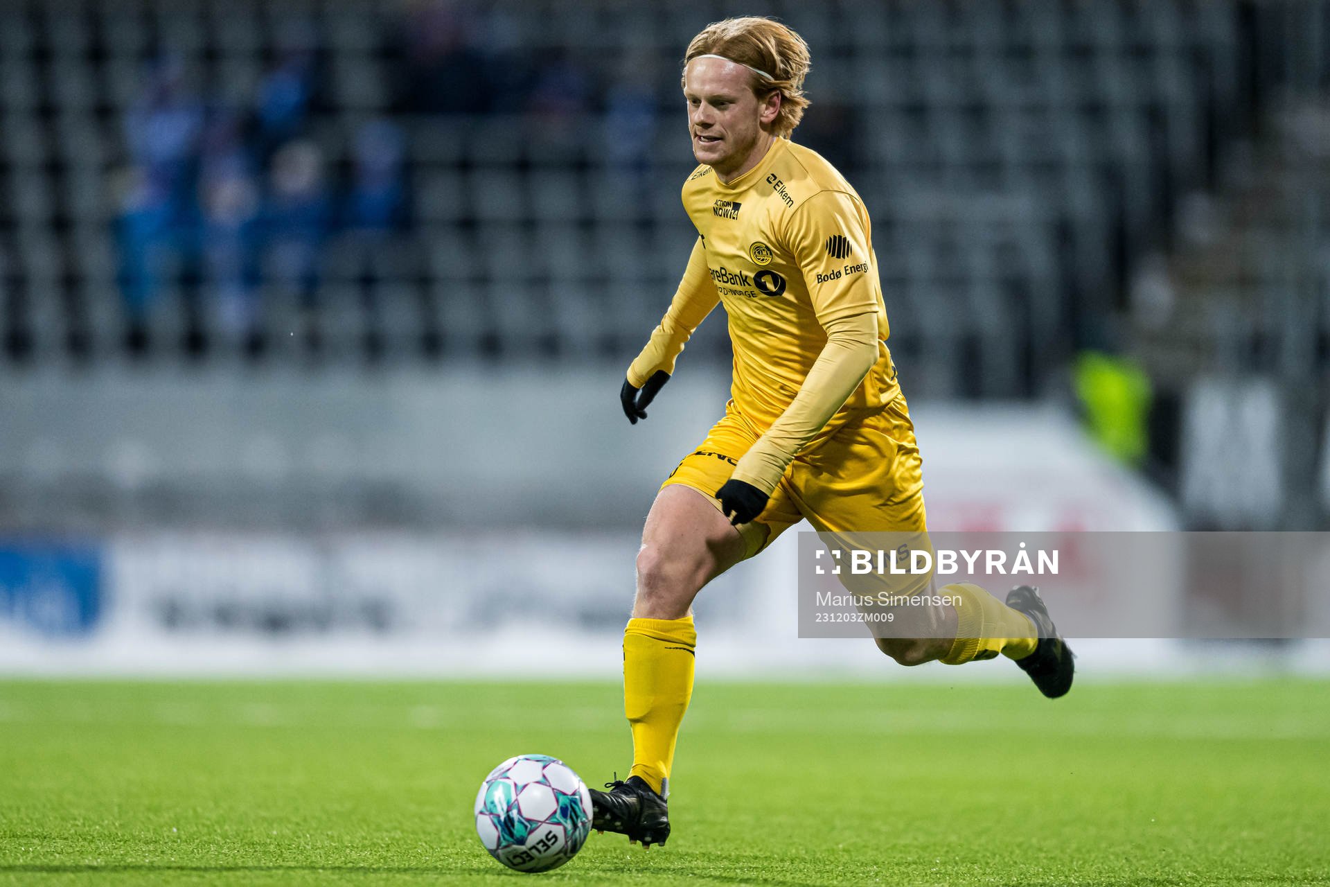 Adam Sørensen of Bodø/Glimt during the Eliteserien match between Bodø/Glimt and Sarpsborg 08 on December 3, 2023 in Bodø.