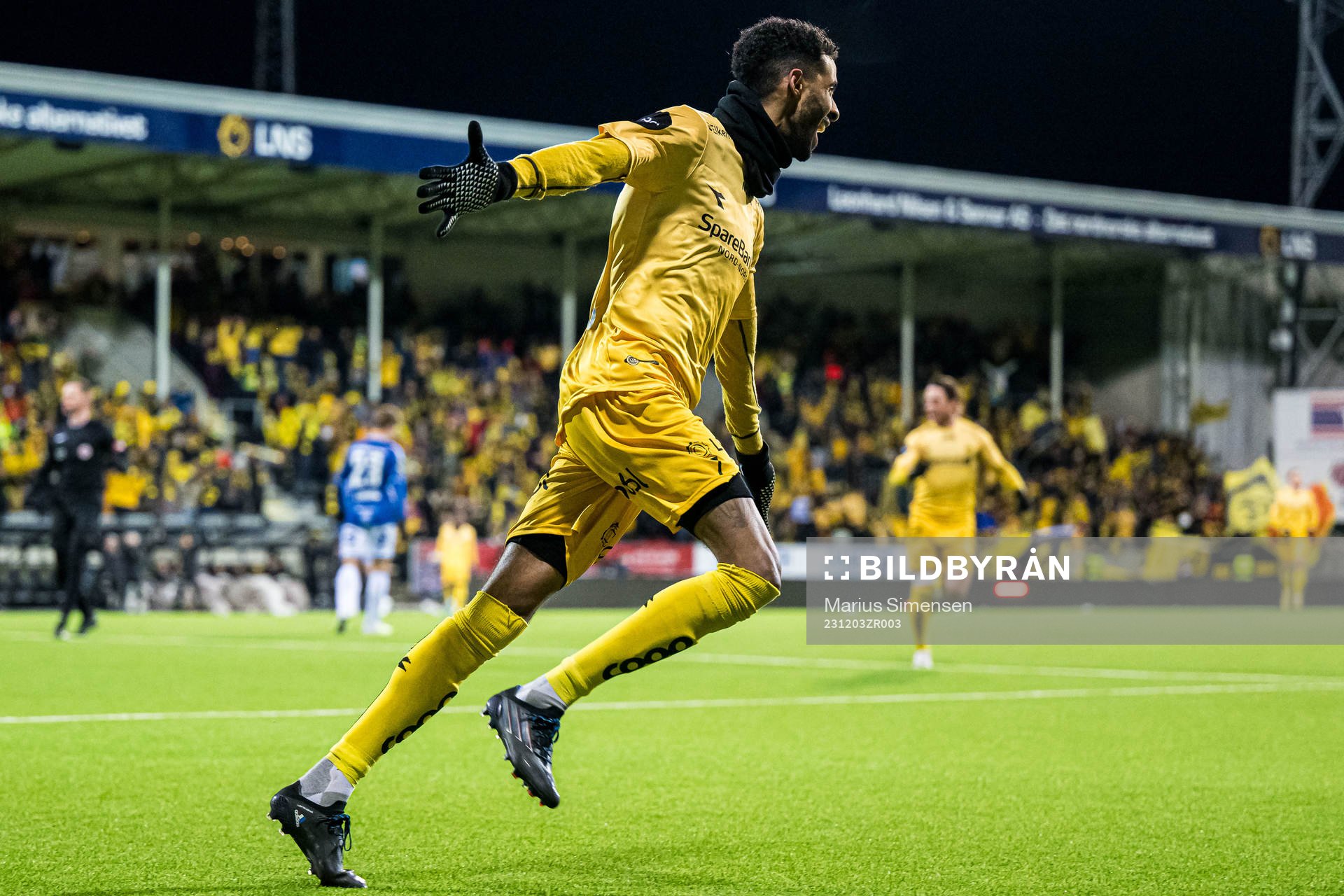 Amahl Pellegrino of Bodø/Glimt celebrates
