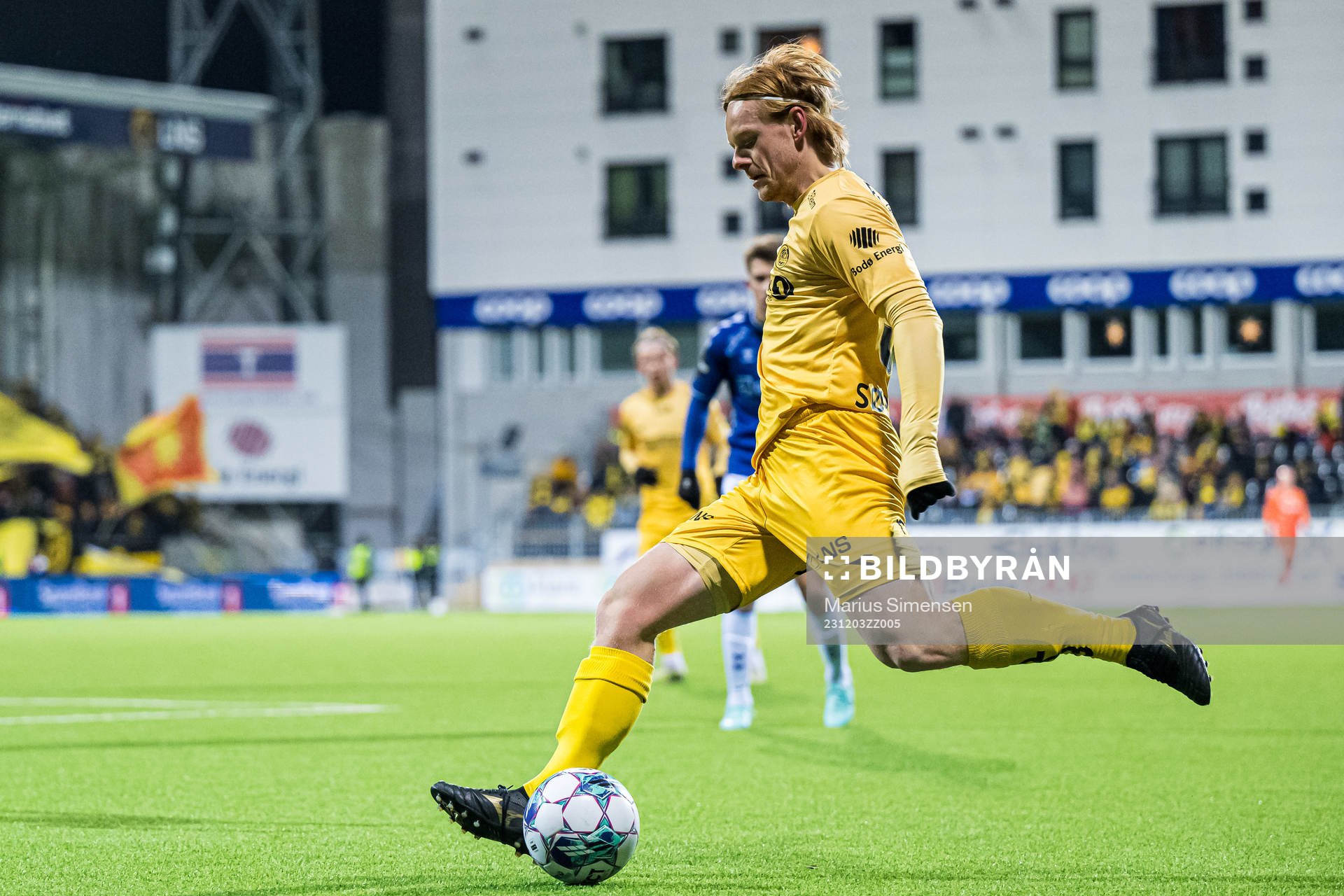 Adam Sørensen of Bodø/Glimt during the Eliteserien match between Bodø/Glimt and Sarpsborg 08 on December 3, 2023 in Bodø.