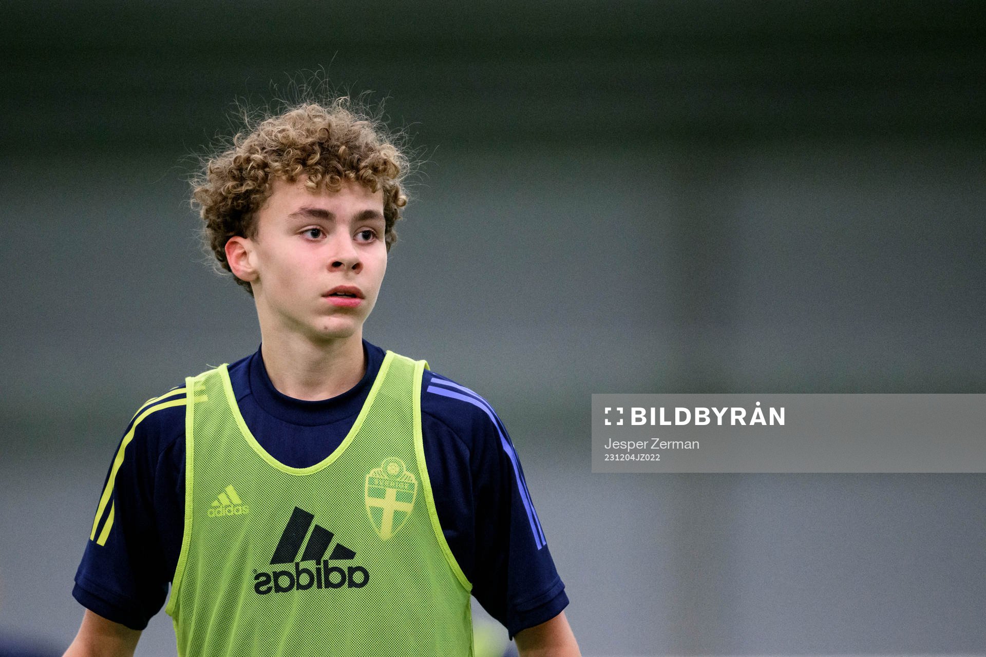 Vincent Seger Ibrahimovic during a practice session with the Swedish Under-15 national team on December 4, 2023 in Stockholm. 