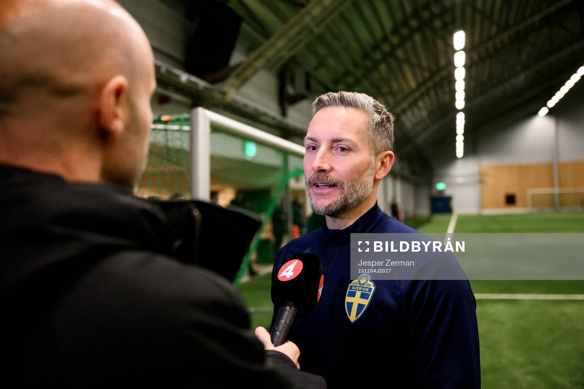 Head coach Axel Kjäll speaks to media