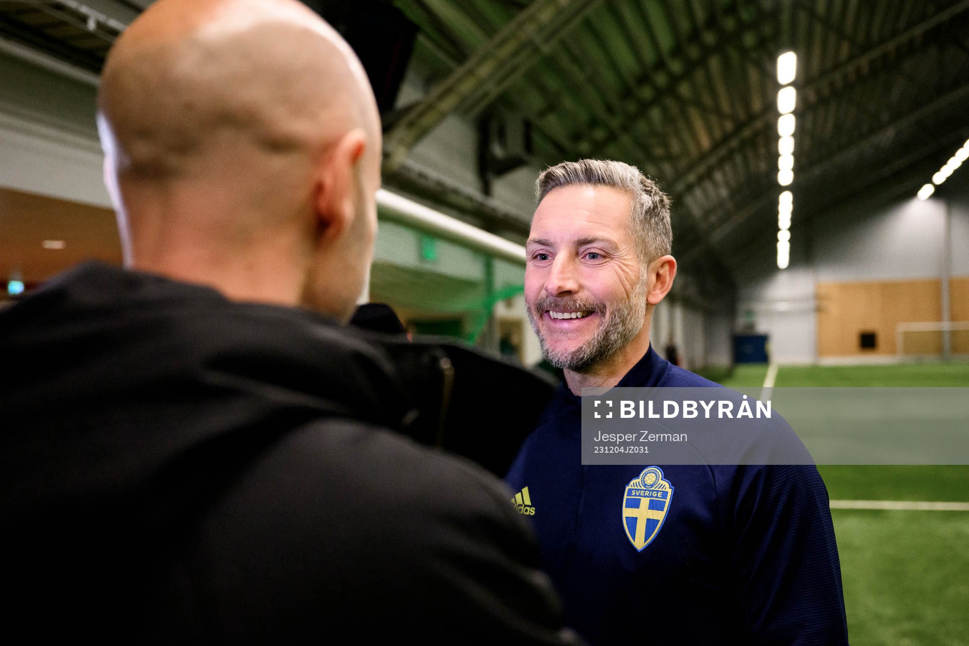 Head coach Axel Kjäll speaks to media