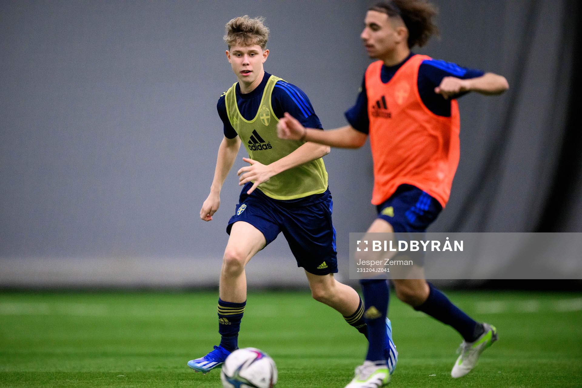 Vincent Lind during a practice session with the Swedish Under-15 national team on December 4, 2023 in Stockholm. 