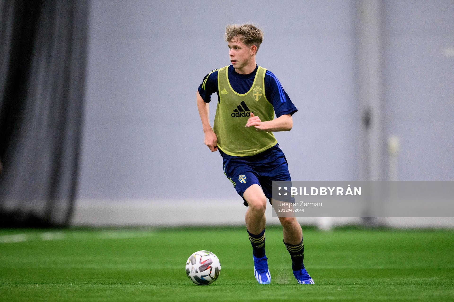 Vincent Lind during a practice session with the Swedish Under-15 national team on December 4, 2023 in Stockholm. 