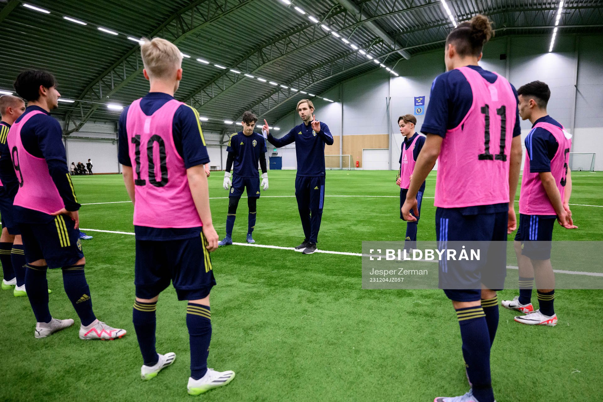 Players gather for a tactical talk