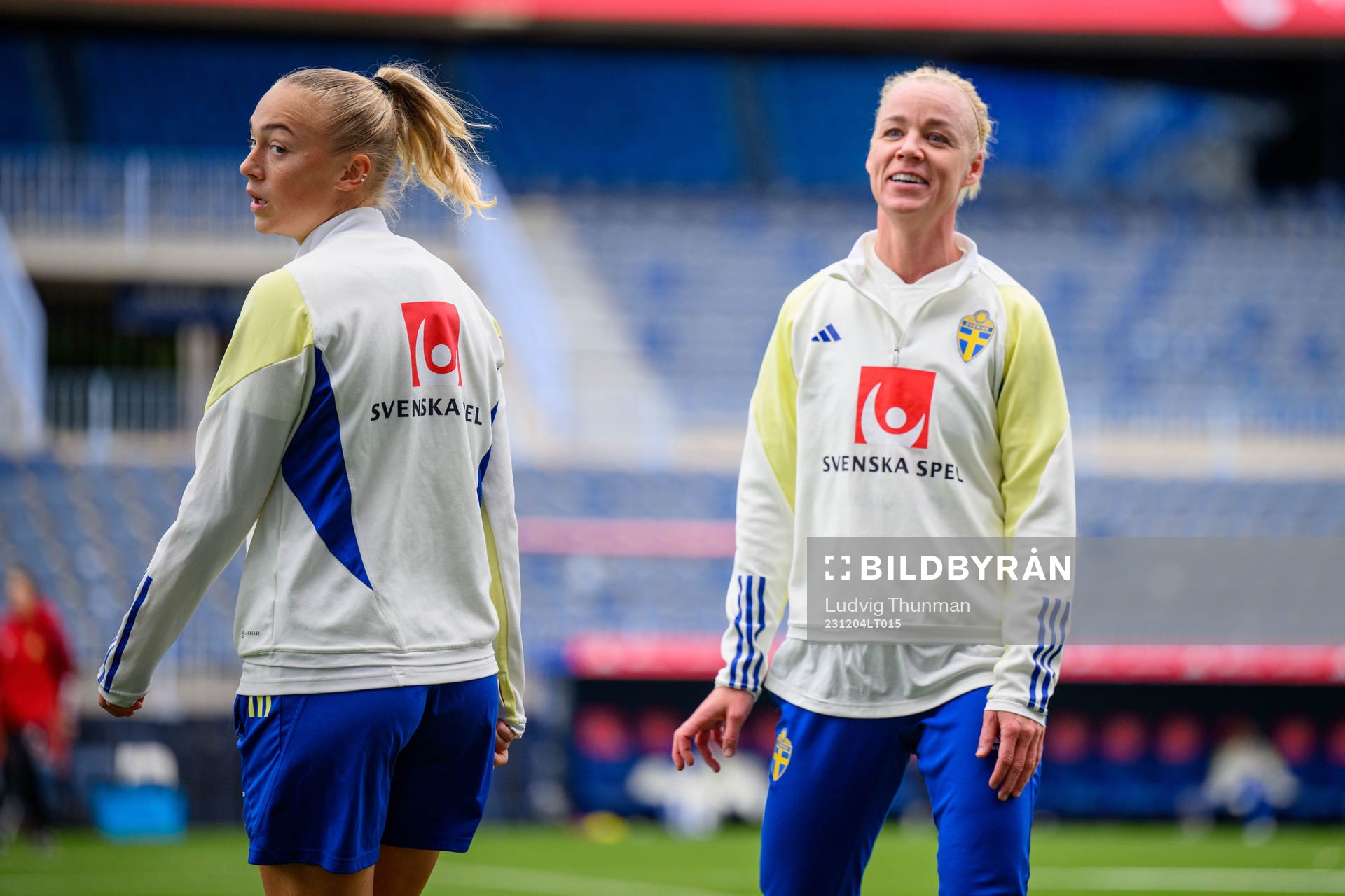 Hanna Bennison and Caroline Seger of Sweden of the