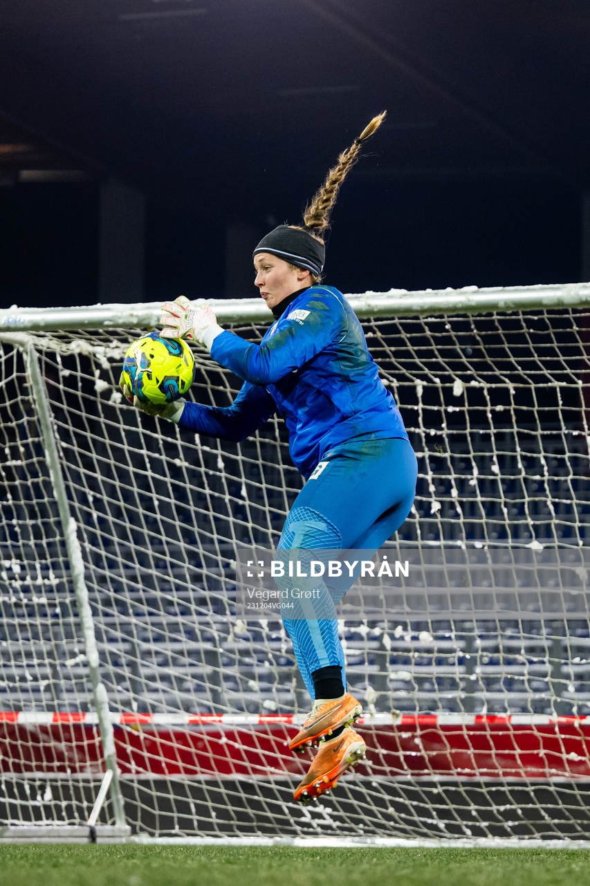 Goalkeeper Aurora Mikalsen of the Norwegian women's