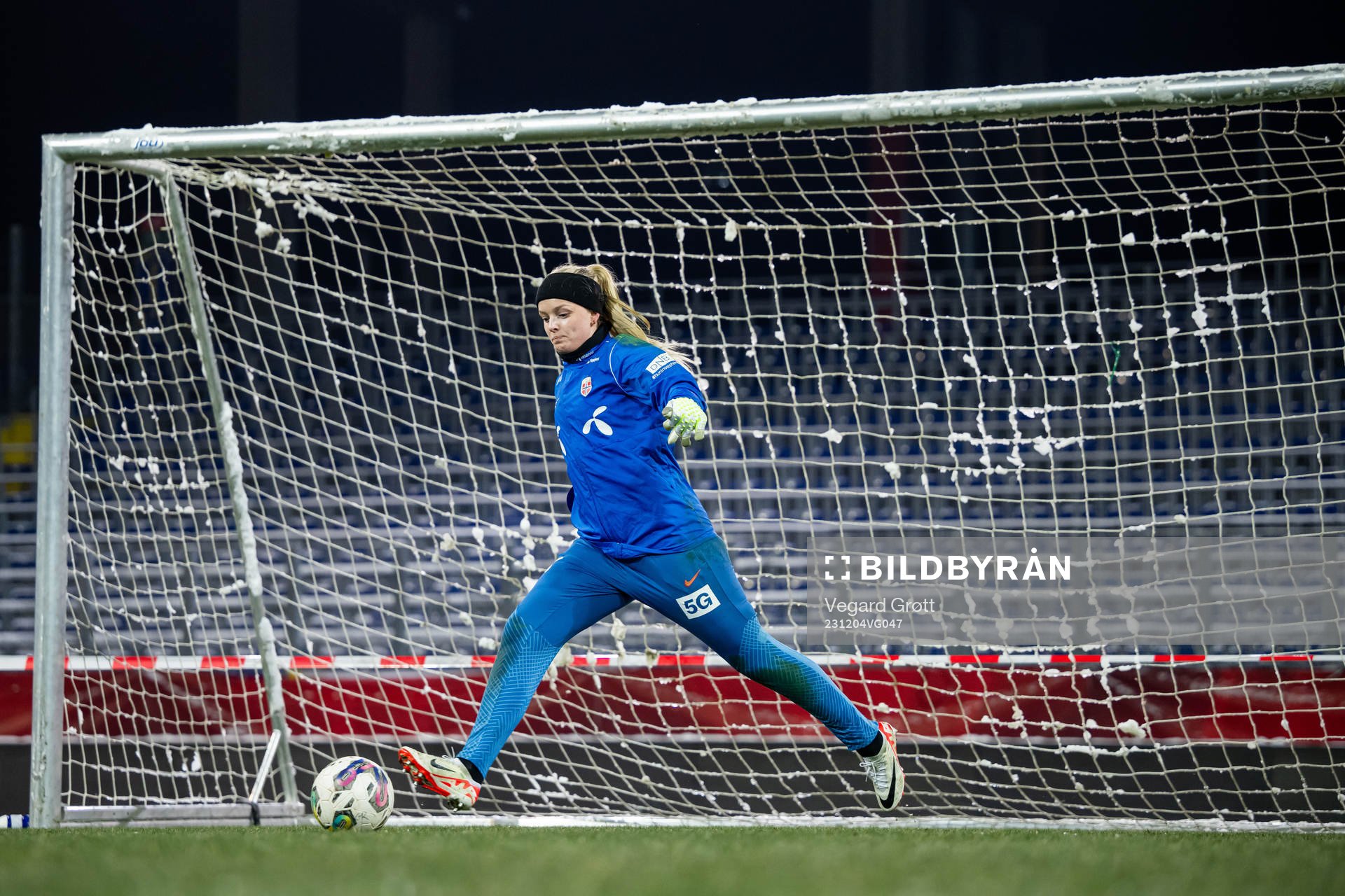 Goalkeeper Guro Pettersen of the Norwegian women's national