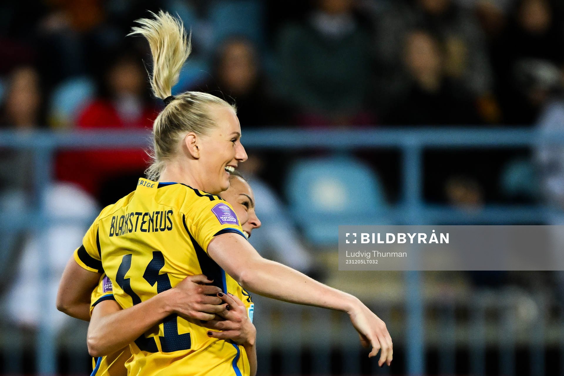 Johanna Rytting Kaneryd and Stina Blackstenius of Sweden