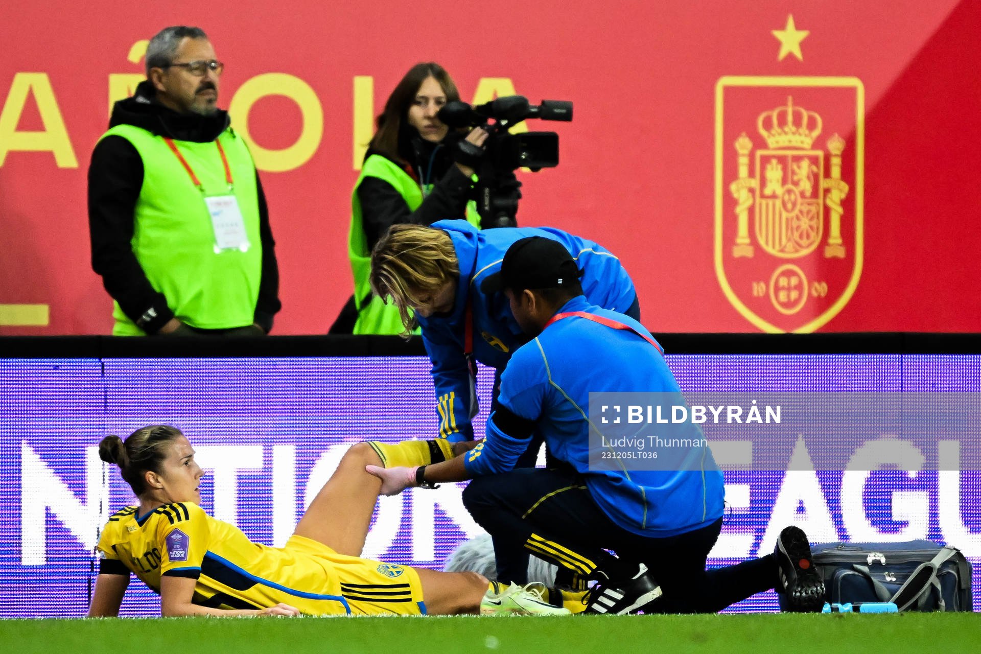 Filippa Angeldahl of Sweden in pain