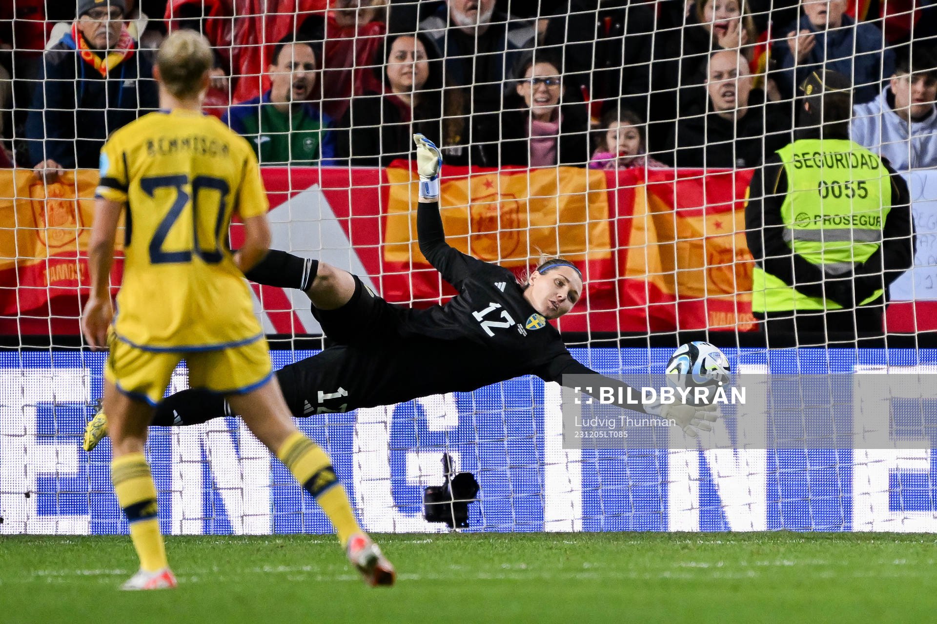 Goalkeeper Jennifer Falk of Sweden