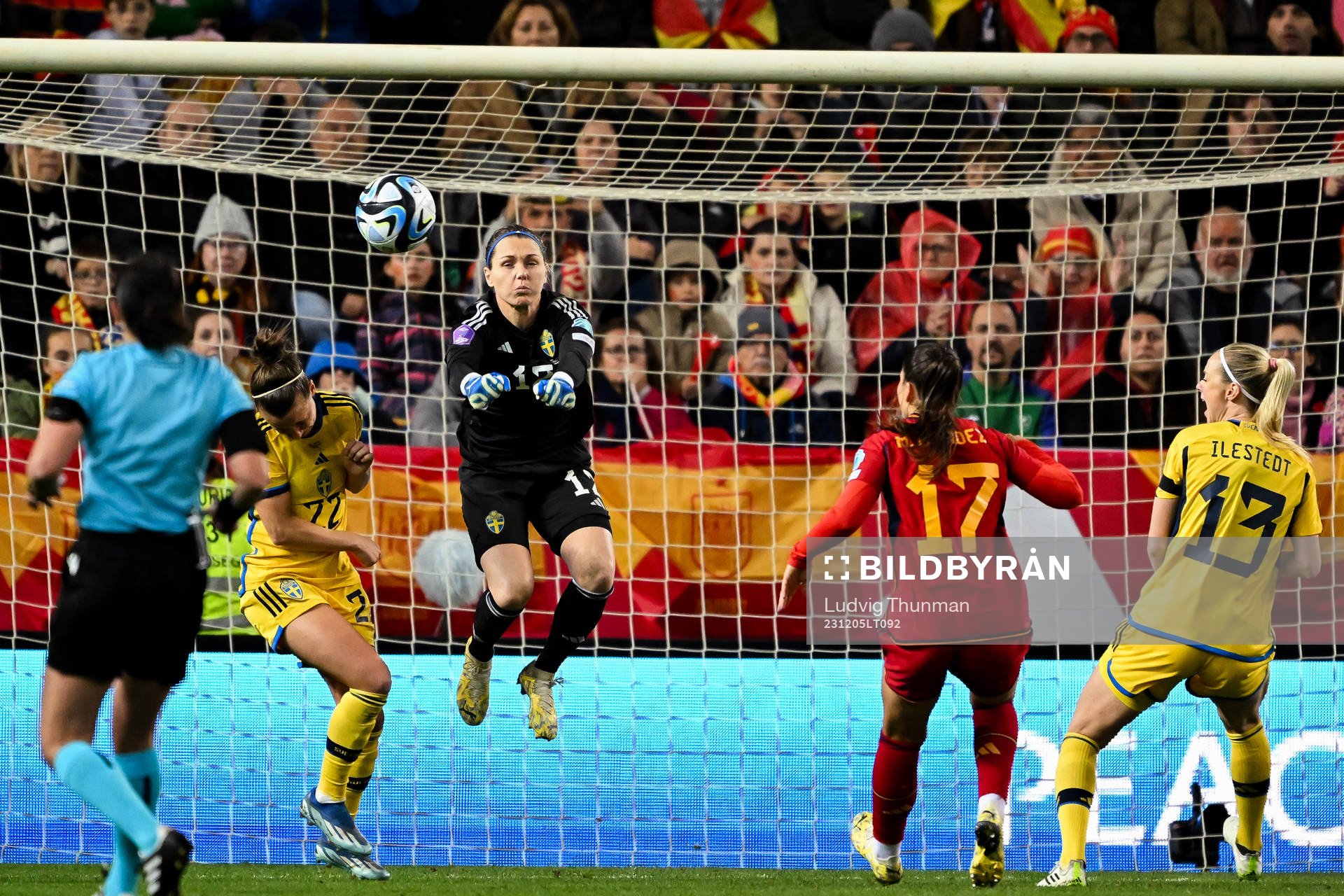 Goalkeeper Jennifer Falk of Sweden