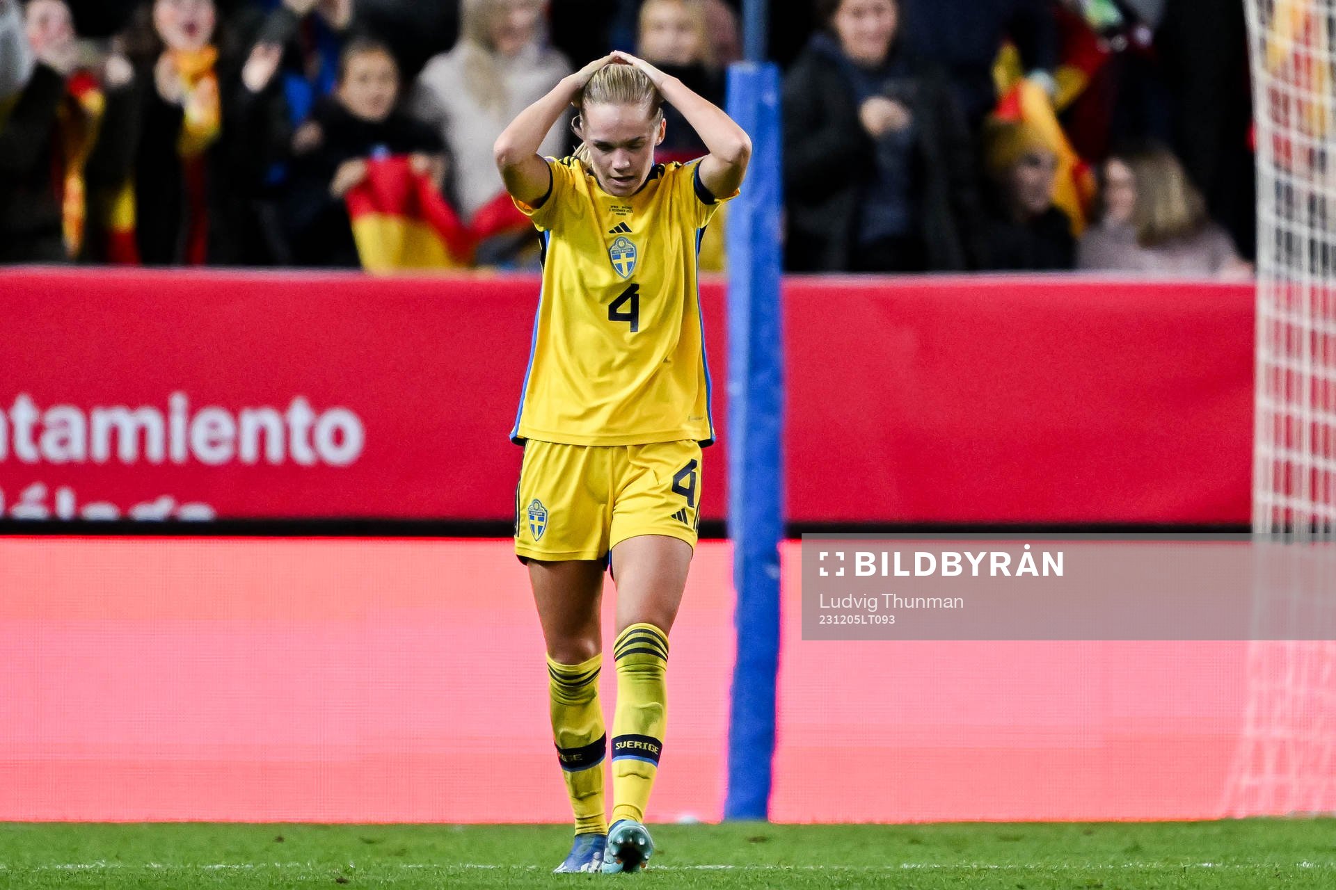 Hanna Lundkvist of Sweden looks dejected