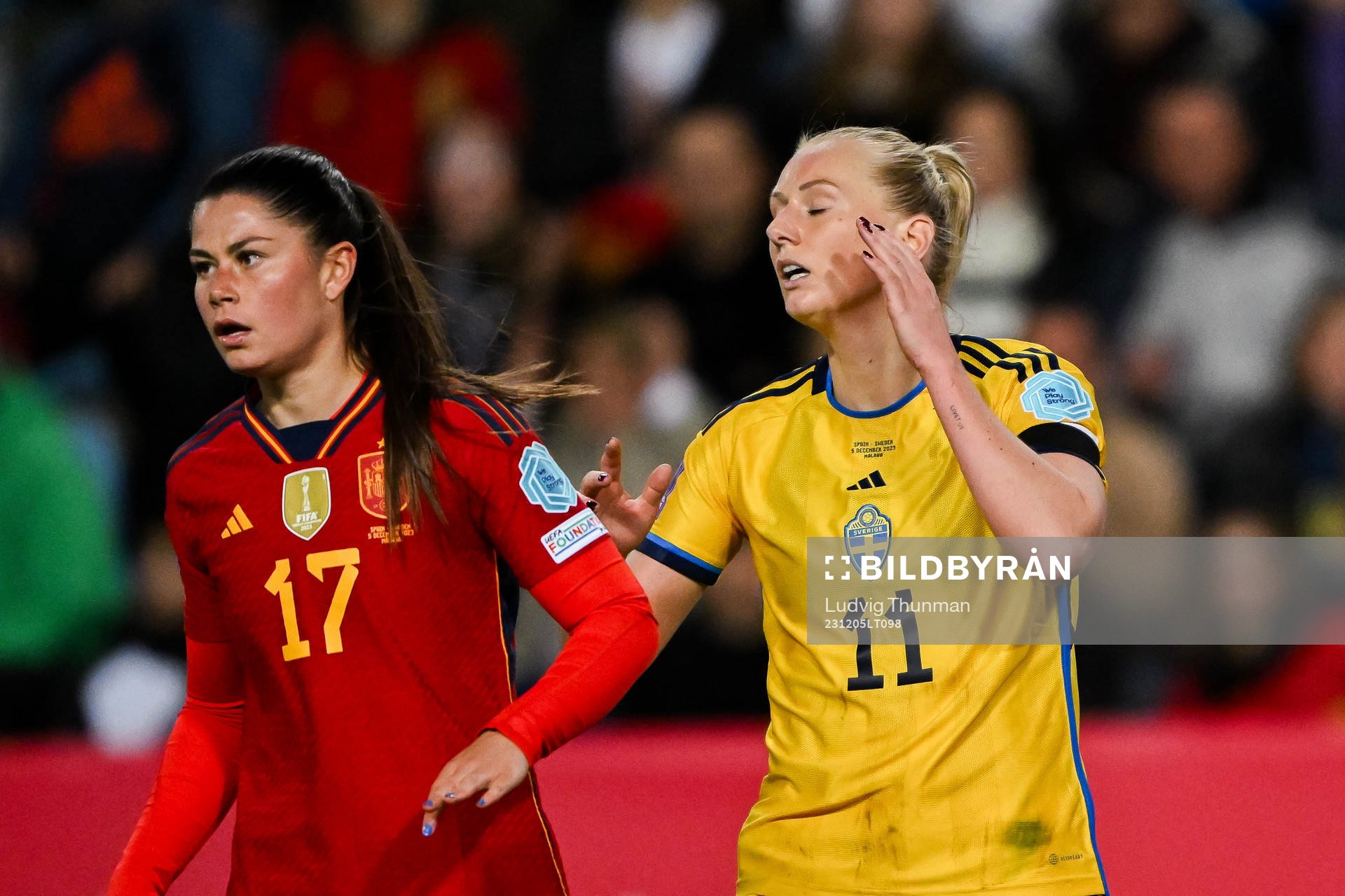 Stina Blackstenius of Sweden looks dejected