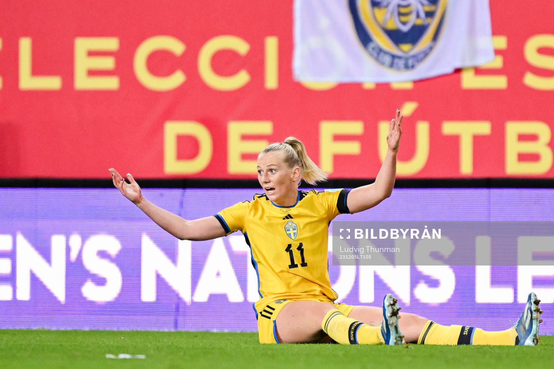 Stina Blackstenius of Sweden looks dejected