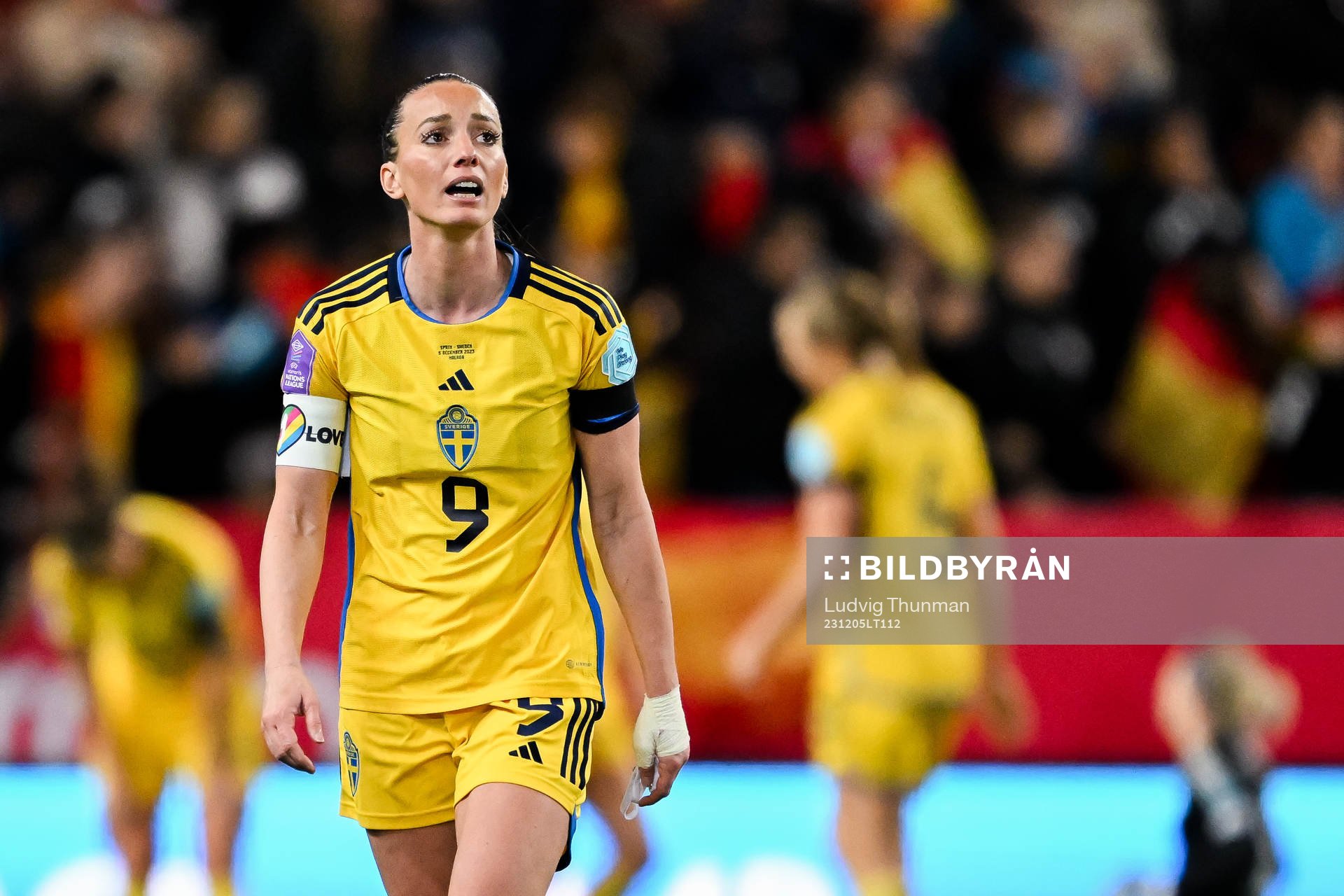 Kosovare Asllani of Sweden looks dejected