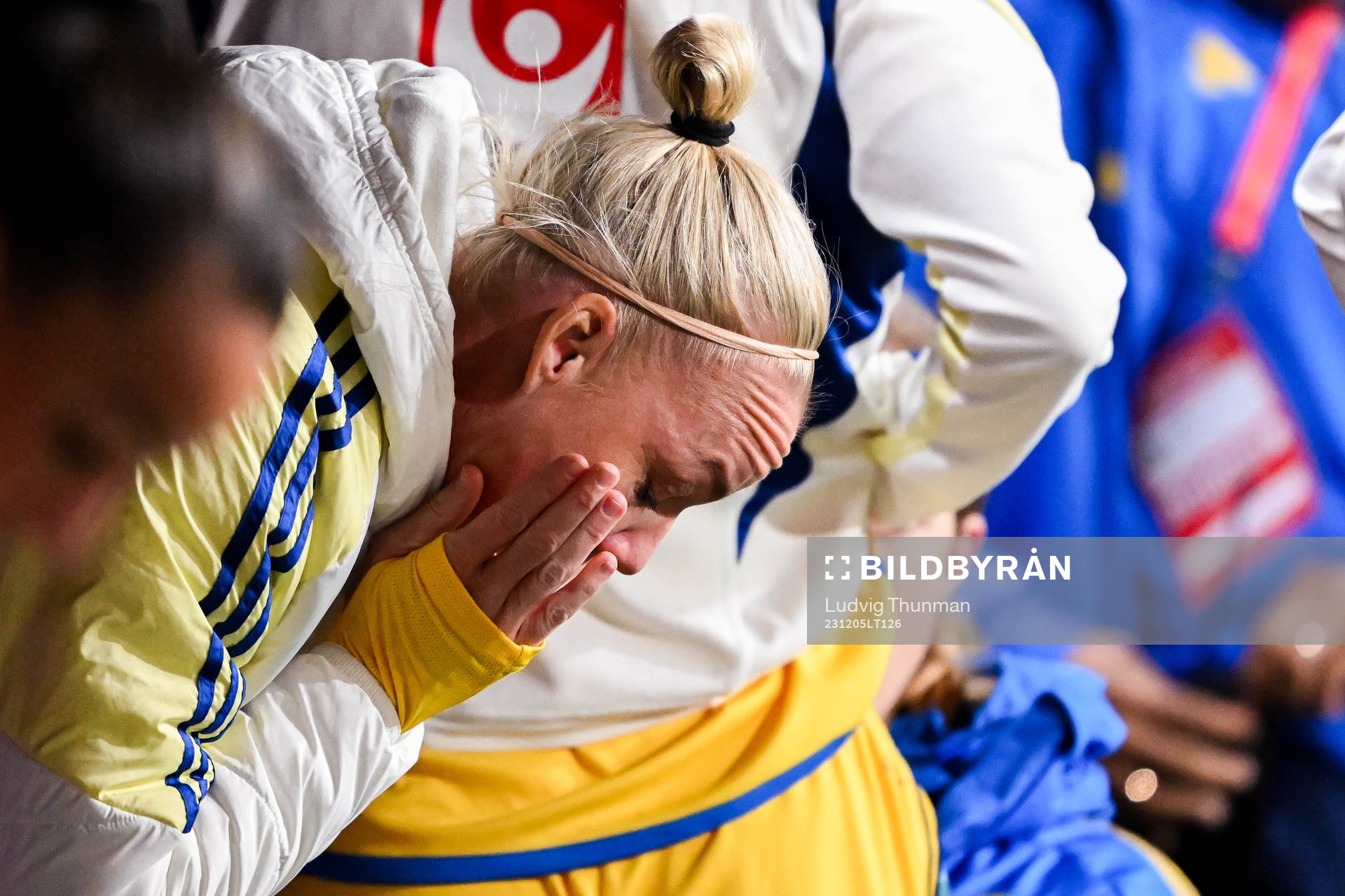 Caroline Seger of Sweden looks dejected