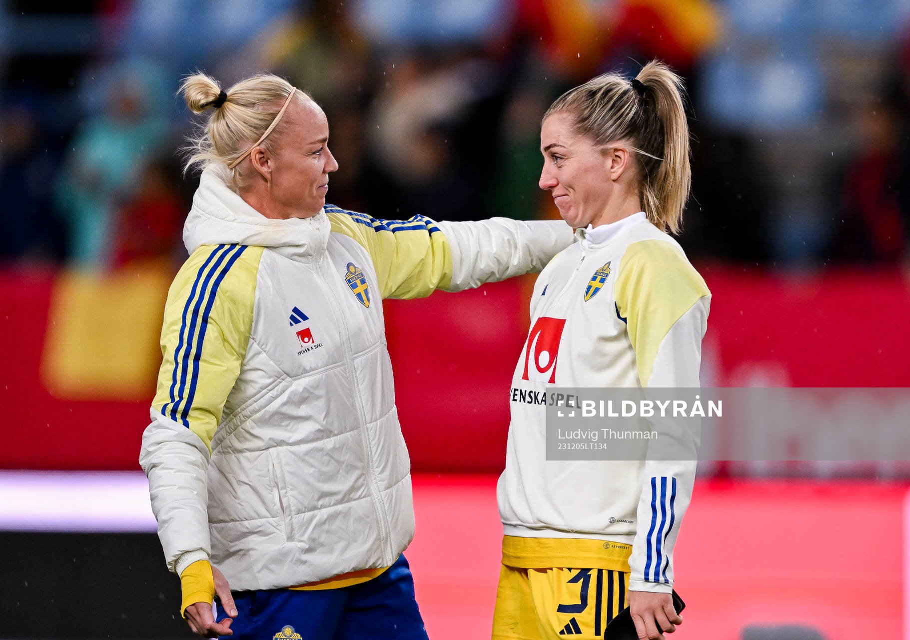 Caroline Seger and Linda Sembrant of Sweden
