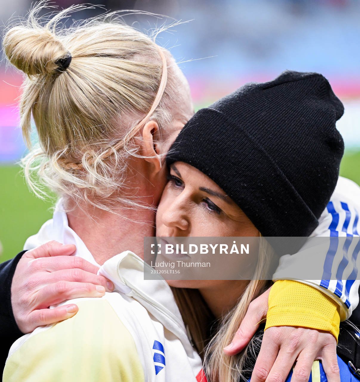 Caroline Seger and Olivia Schough of Sweden