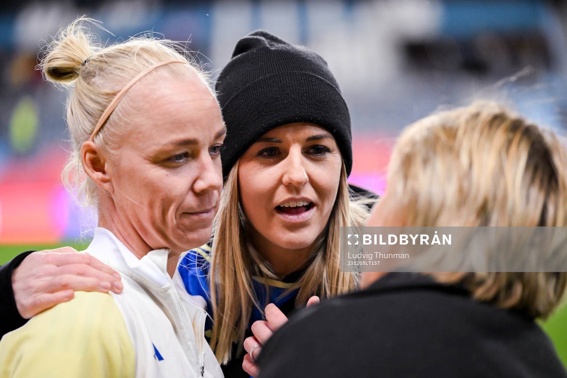 Caroline Seger and Olivia Schough of Sweden
