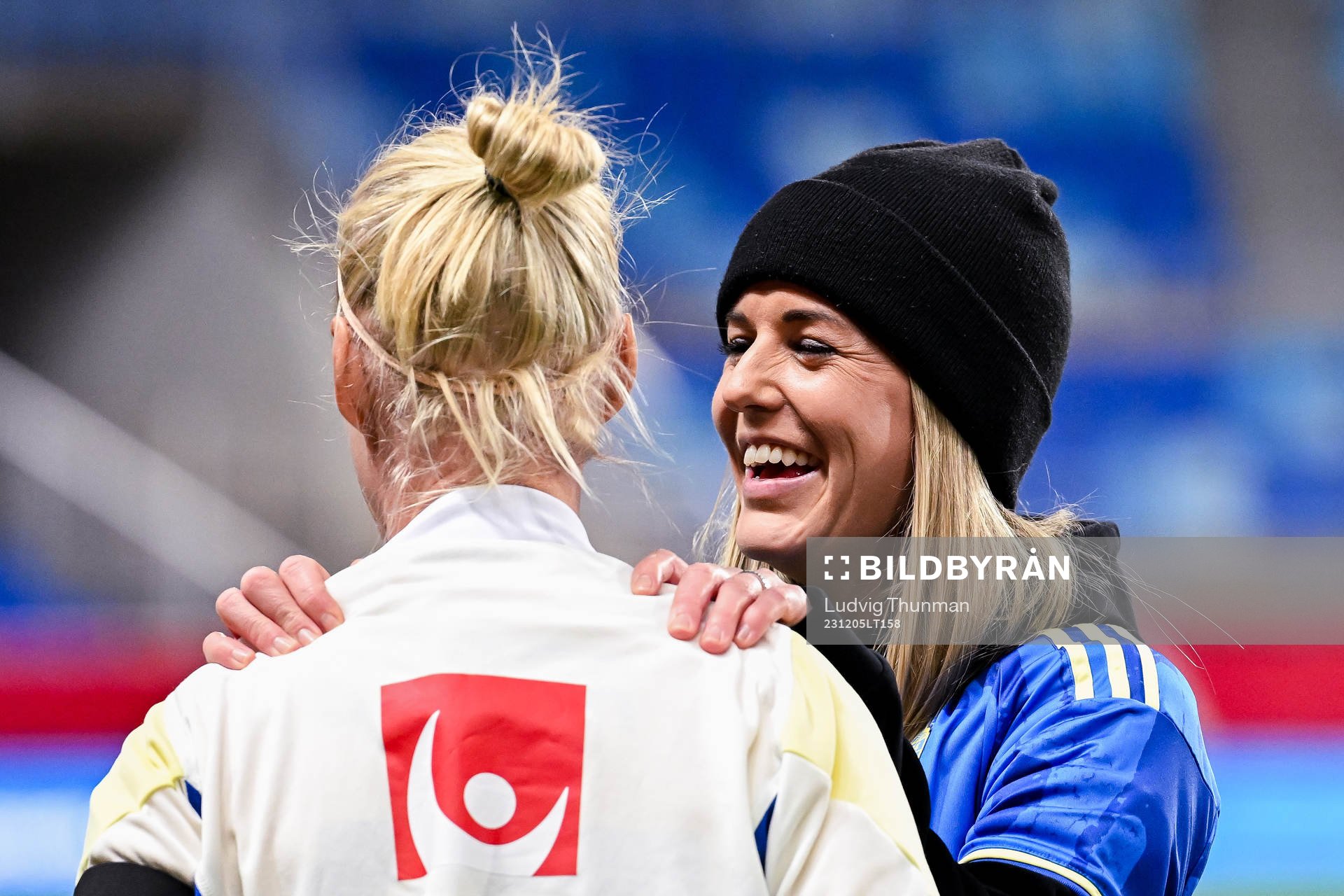 Caroline Seger and Olivia Schough of Sweden