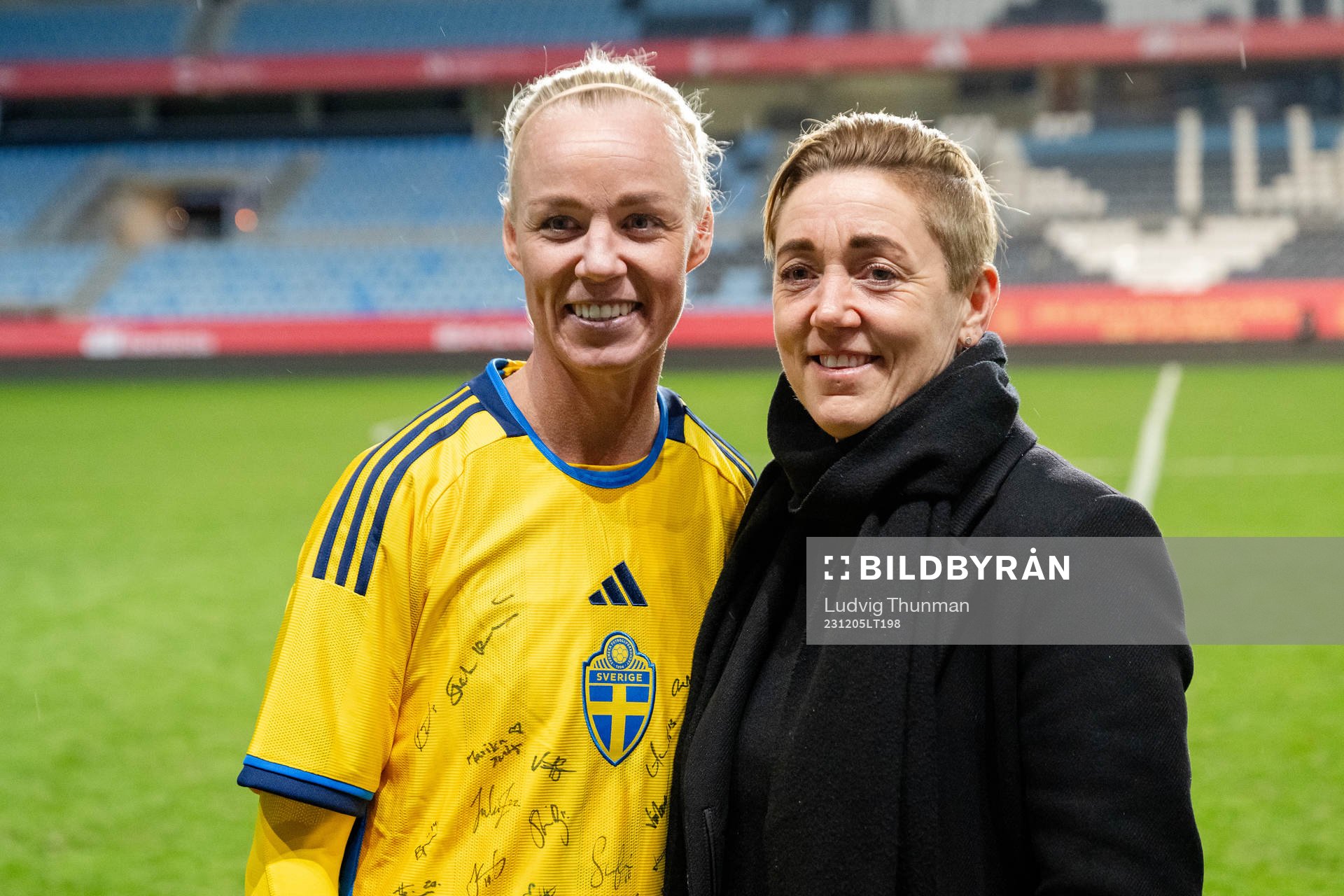 Therese Sjögran and Caroline Seger of Sweden