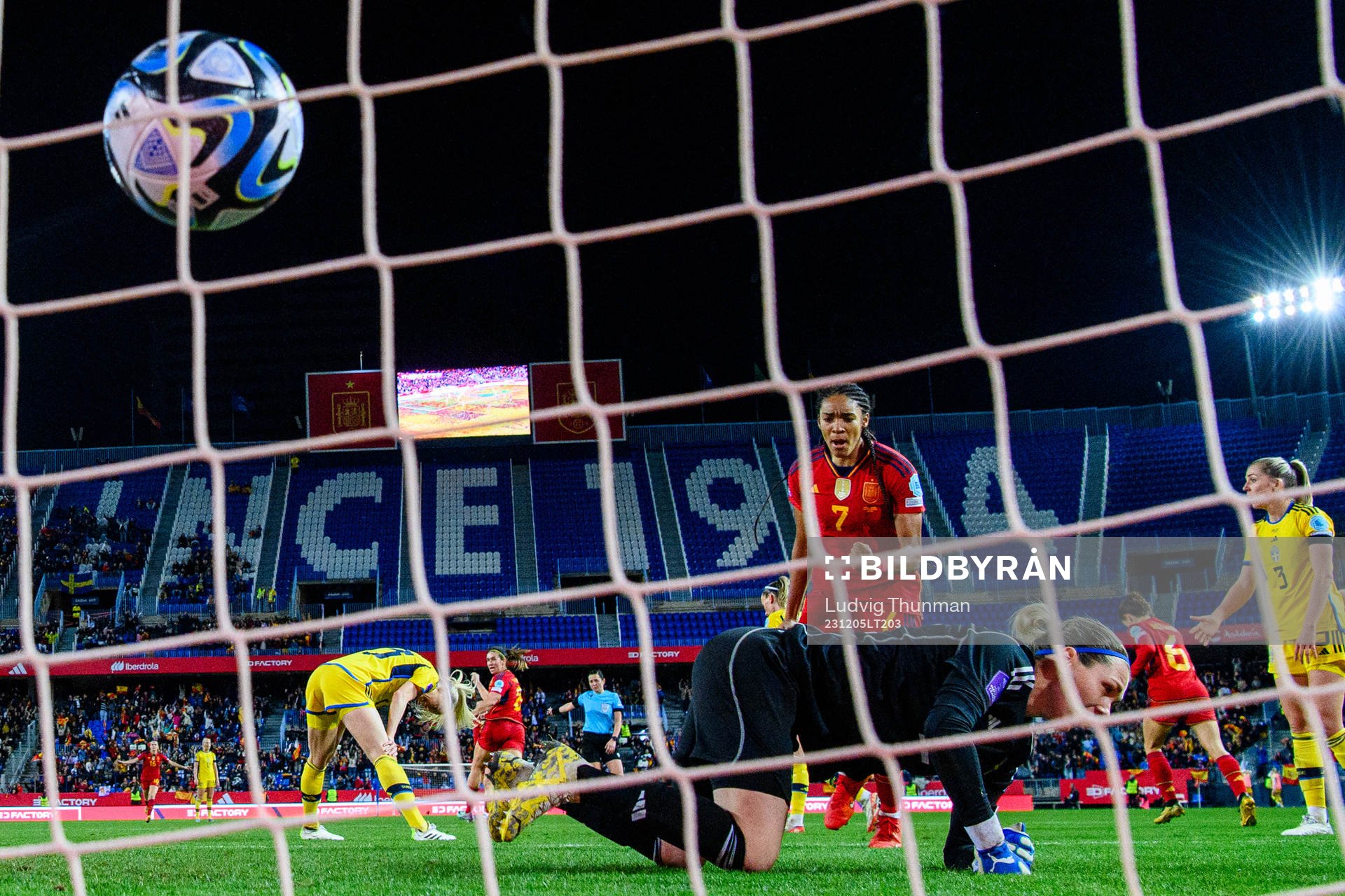 goalkeeper Jennifer Falk of Sweden looks dejected