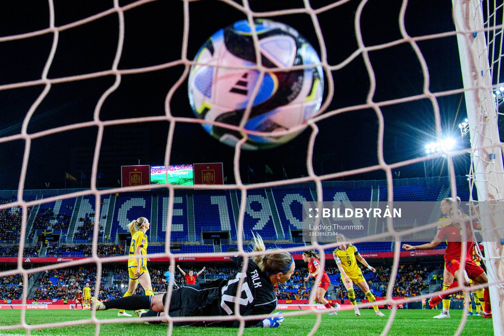 goalkeeper Jennifer Falk of Sweden looks dejected
