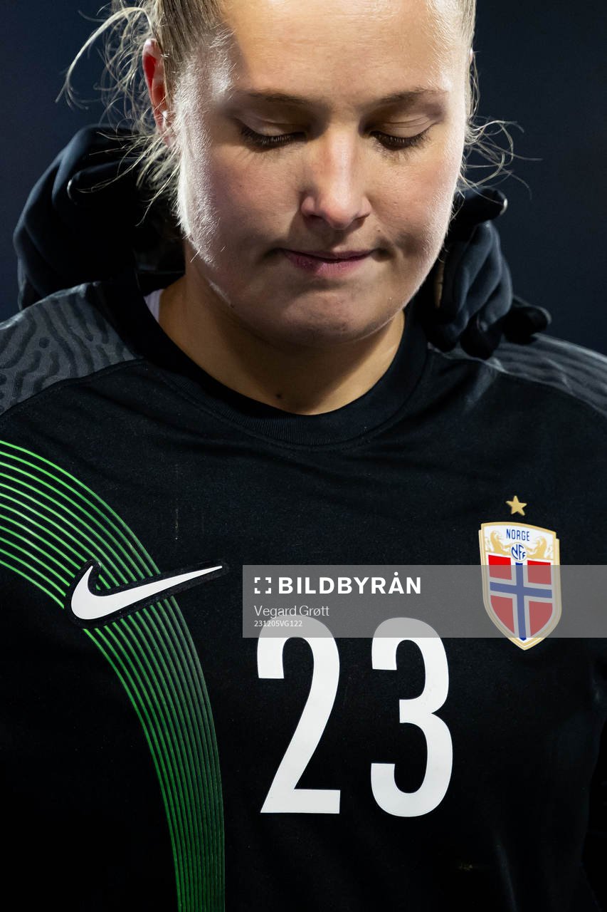 Goalkeeper Aurora Mikalsen of Norway looks dejected