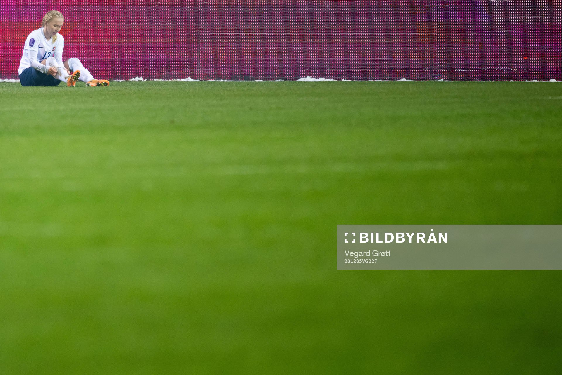 Thea Bjelde of Norway with an injury