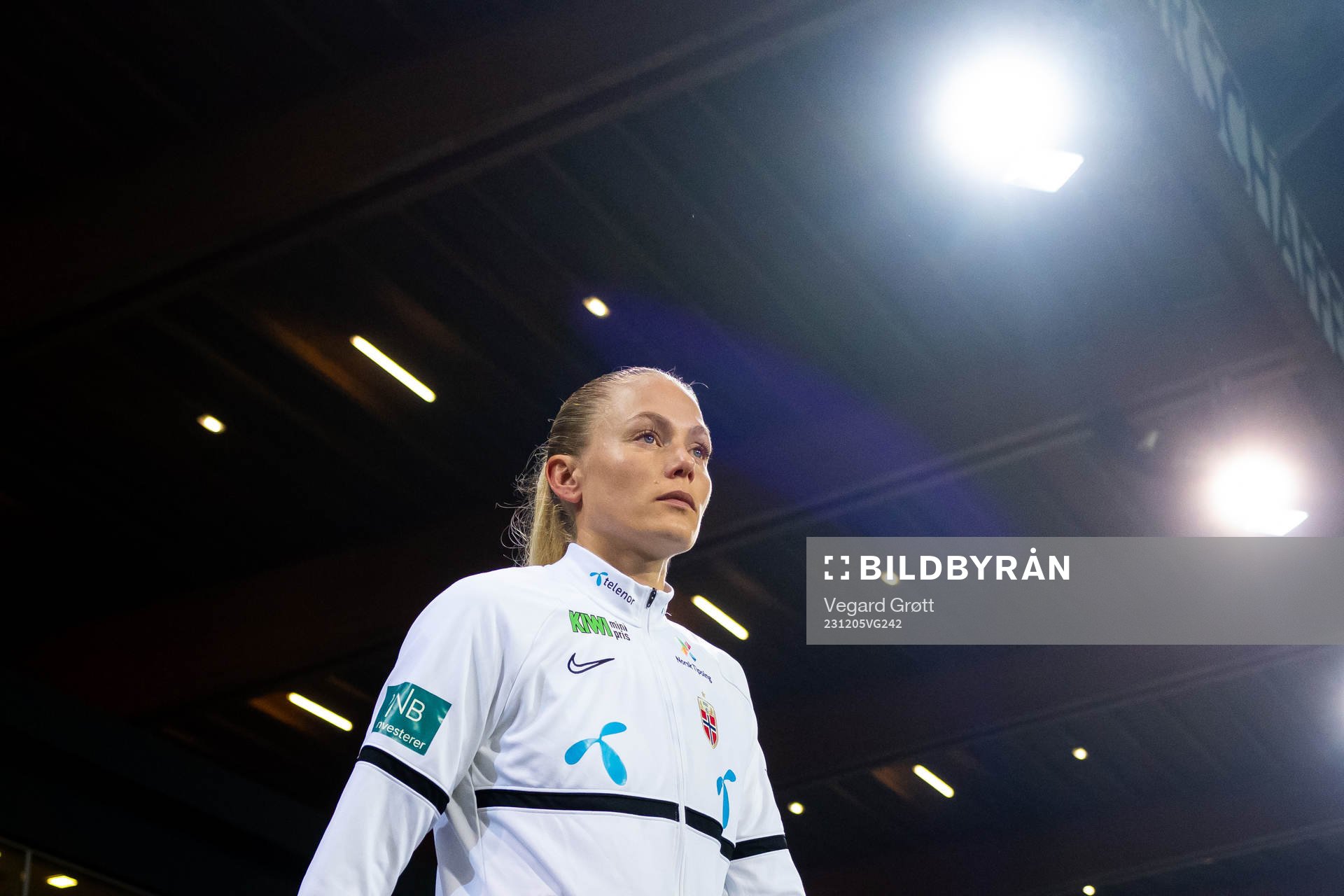 Guro Bergsvand of Norway enters the pitch