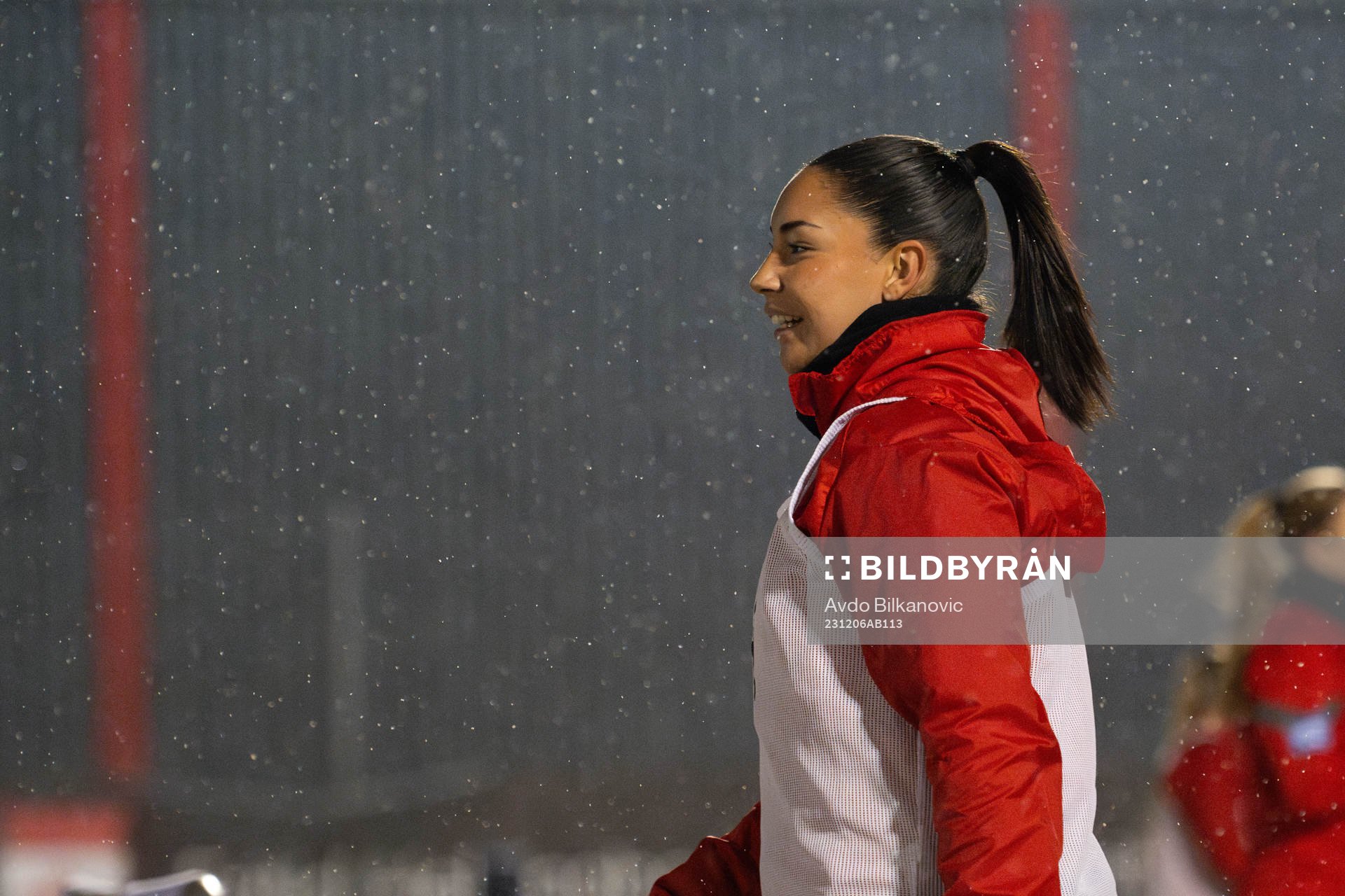 Helsingborgs Ebba Manglind under en gemensam fotbollsträning med Helsingborg den 6 december 2023 i Helsingborg. 