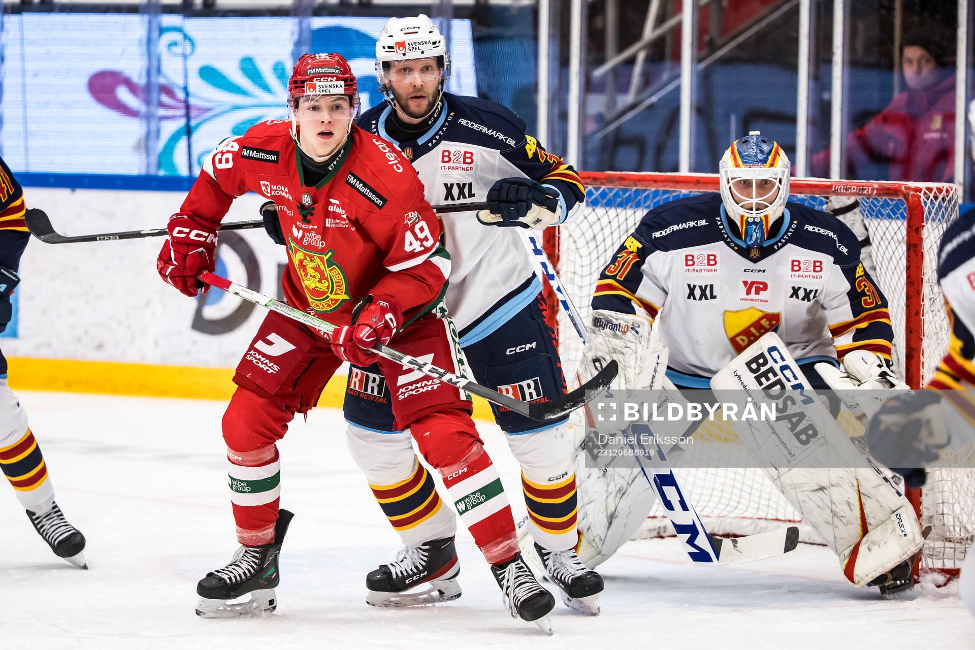 Moras Noah Steen och Djurgårdens Alexander Ytterell och