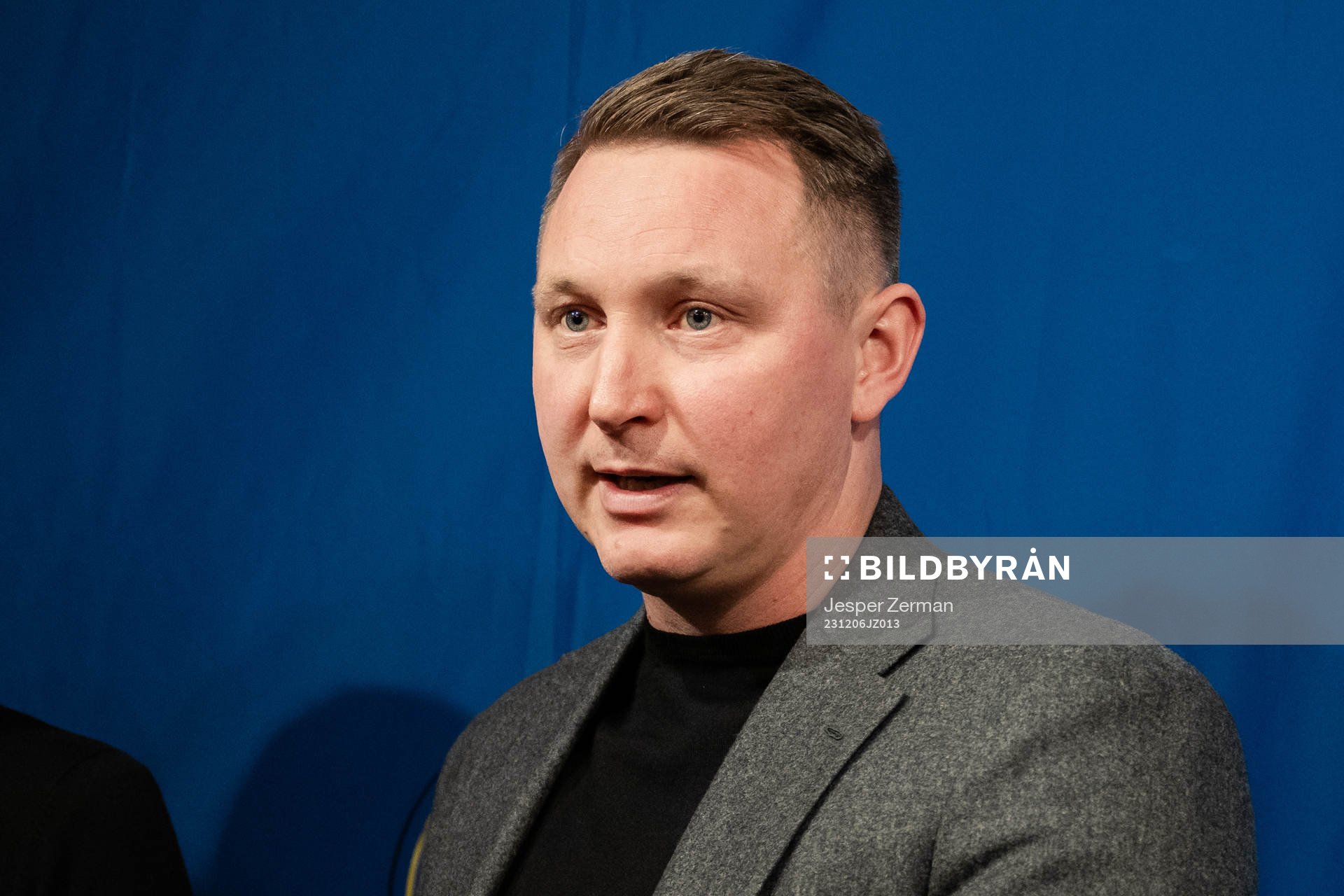 Kim Källström under en presskonferens anordnad av Svenska Fotbollförbundet den 6 december 2023 i Stockholm. 