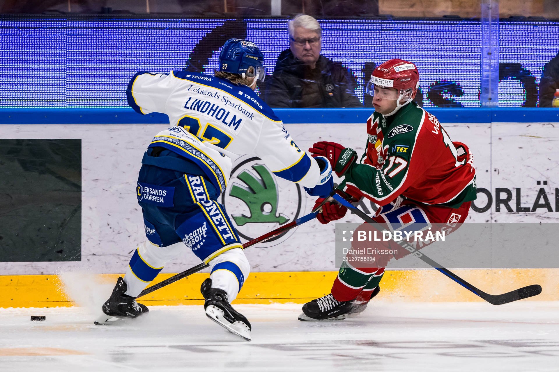 Leksands IFs Anton Lindholm och Frölunda HCs Isac Born