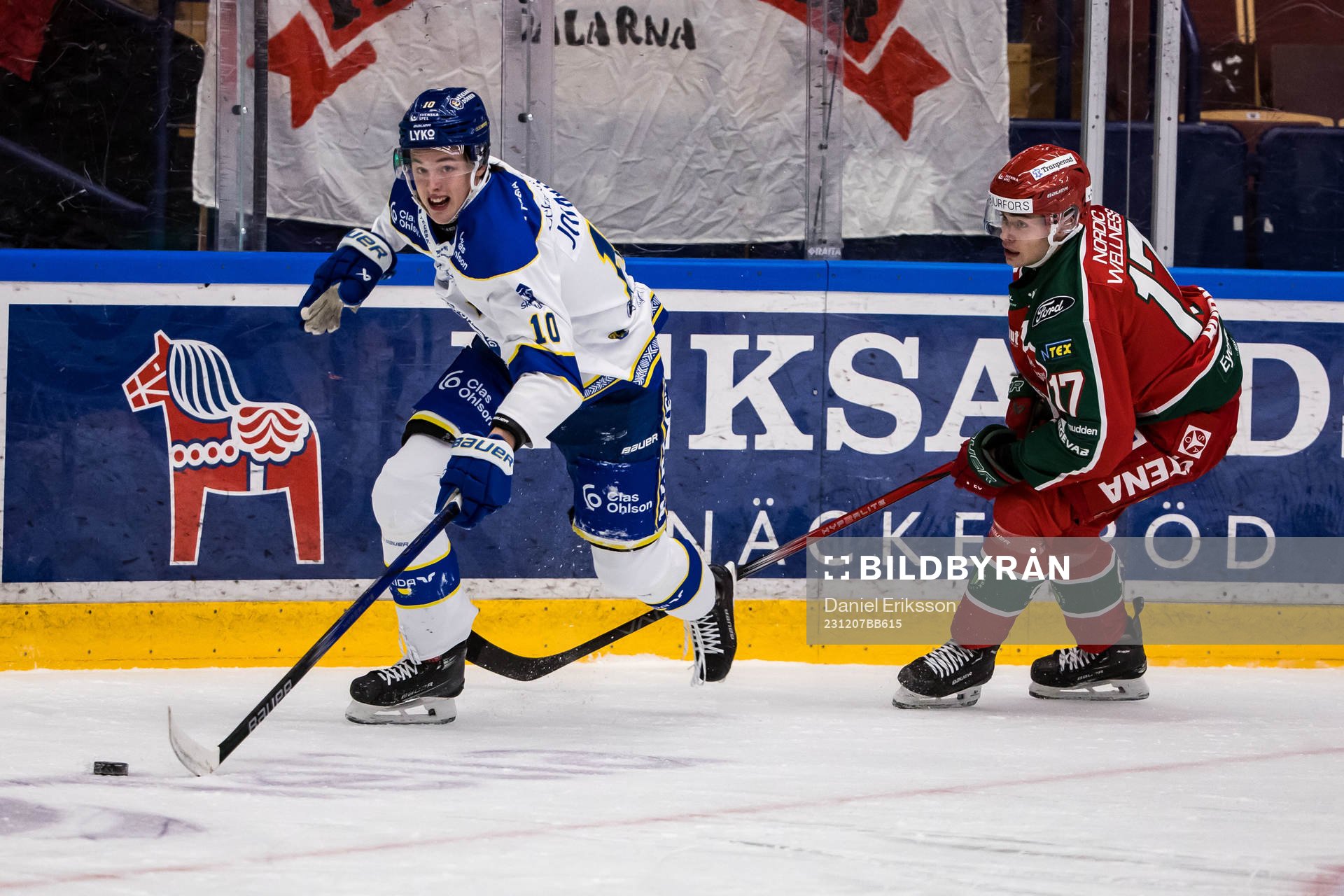 Leksands IFs Anton Johansson och Frölunda HCs Isac Born