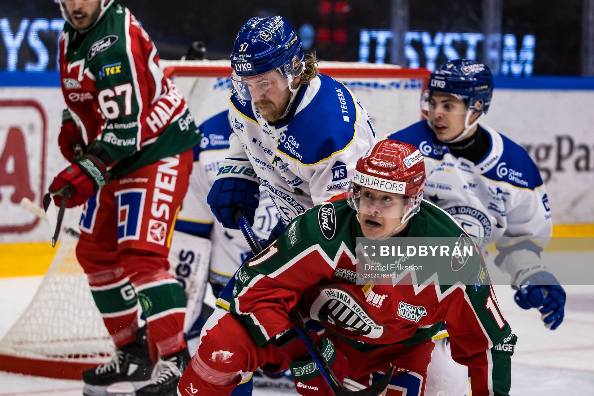 Leksands IFs Anton Lindholm och Frölunda HCs Erik Borg