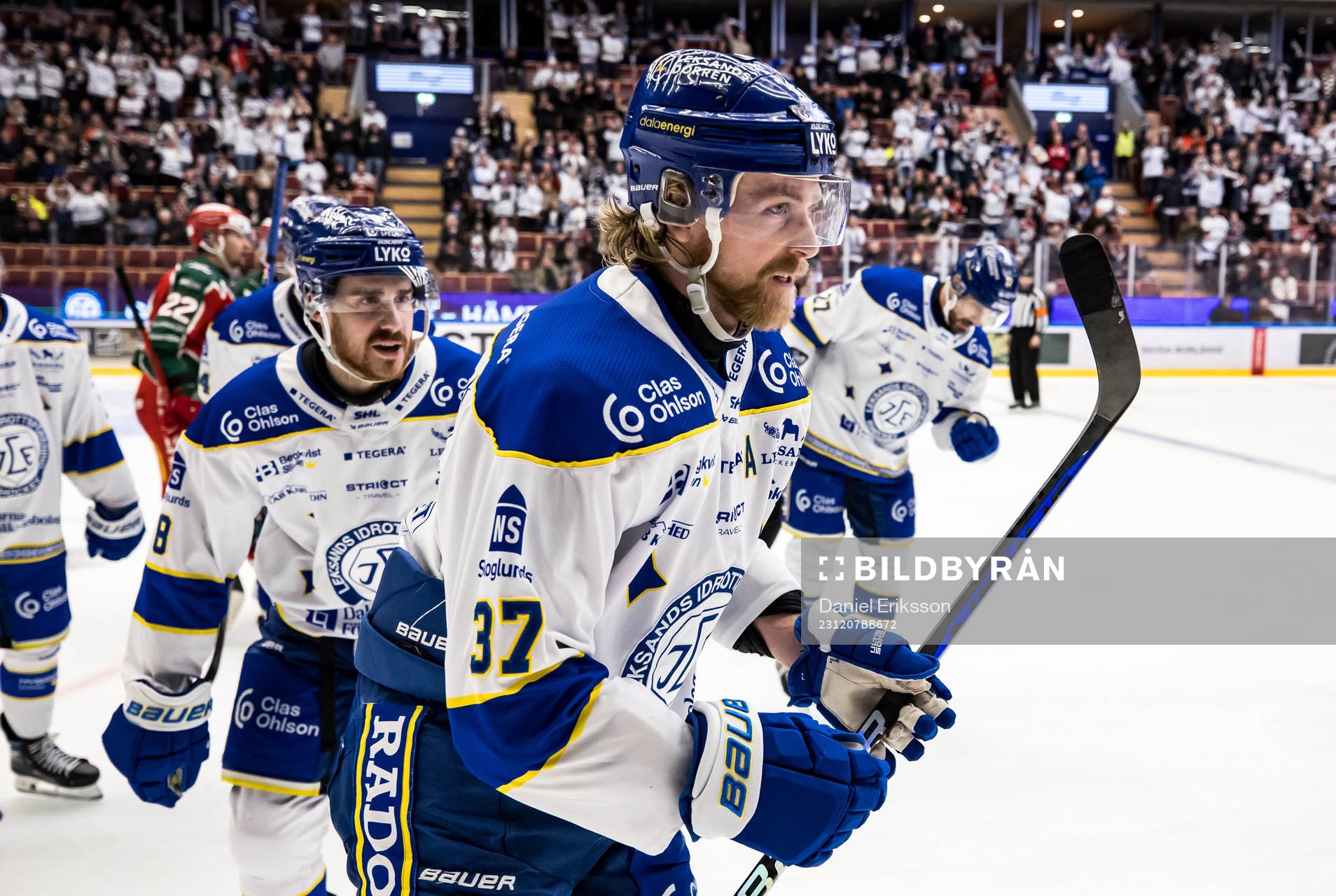 Leksands IFs Anton Lindholm jublar